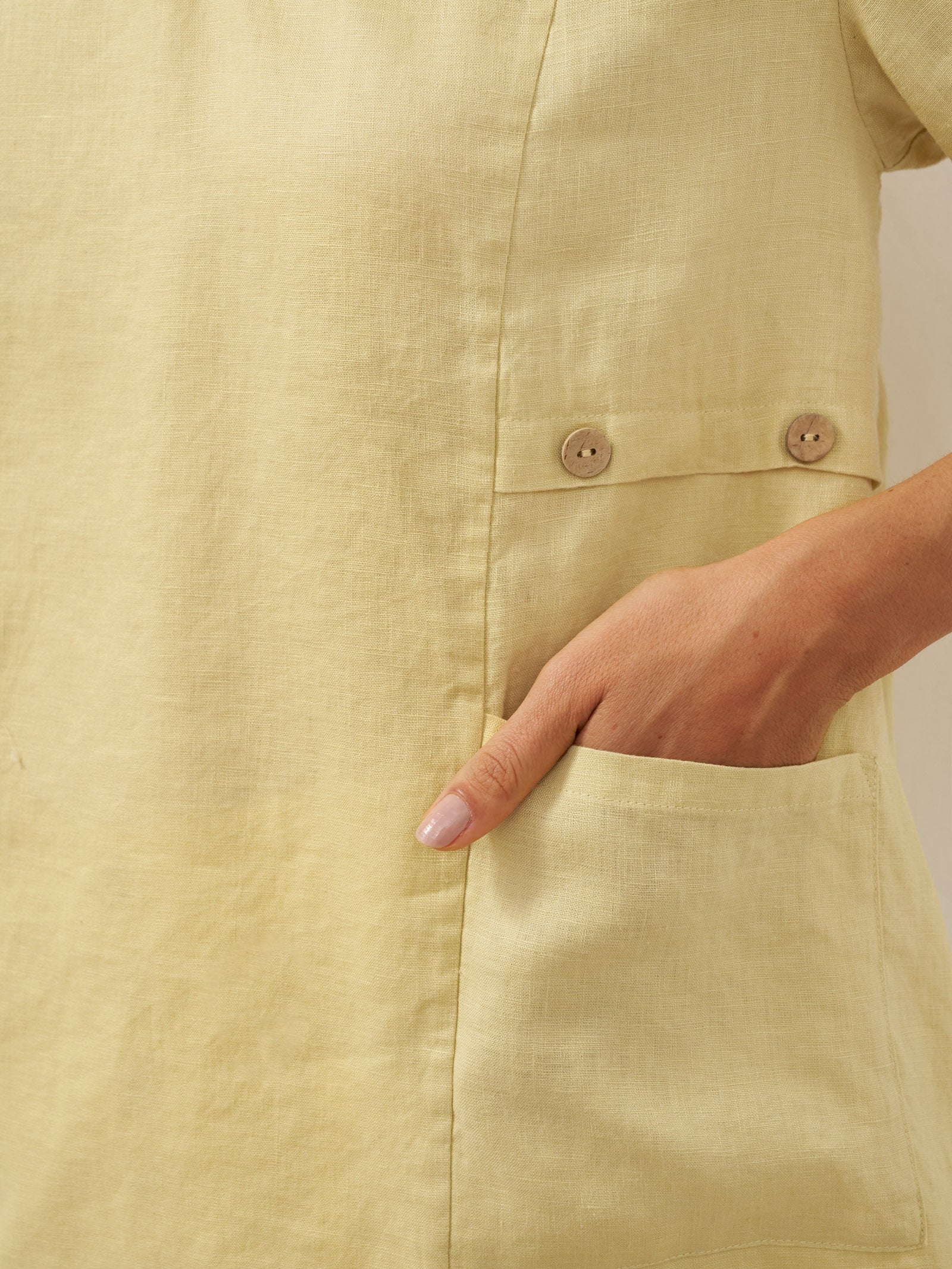 100% Linen Asymmetric Hem Long Top ISLA - Image 11