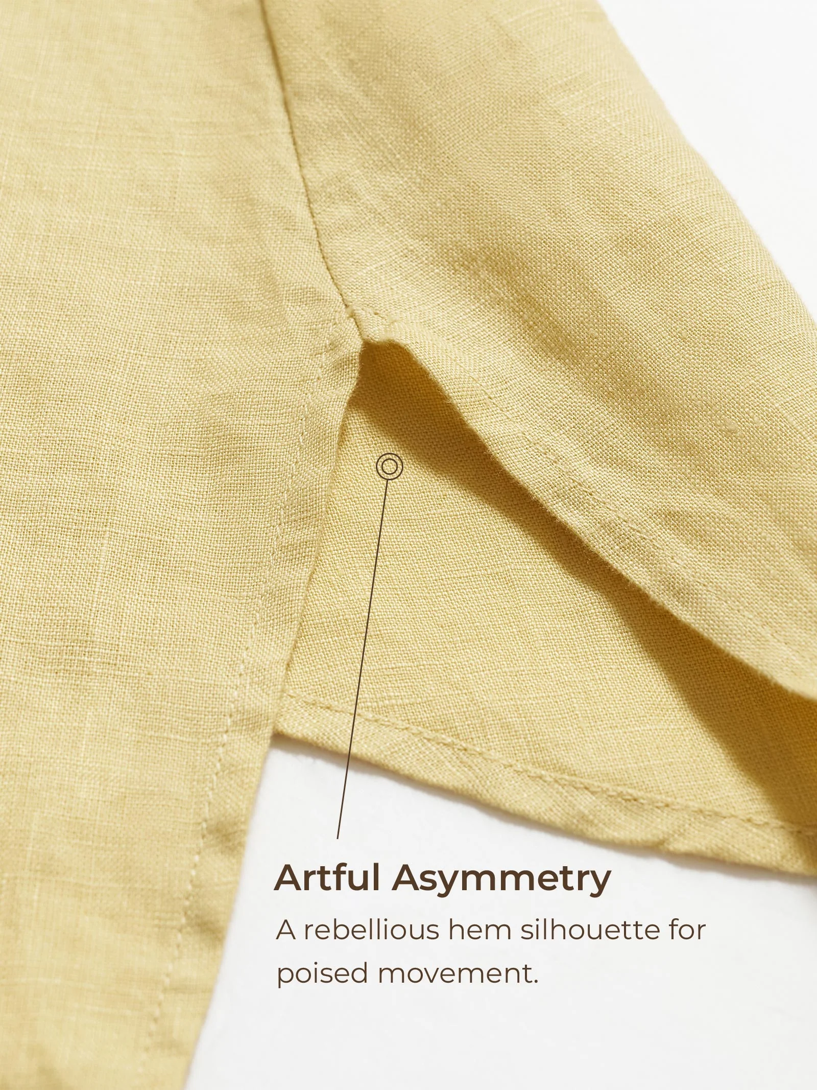 100% Linen Asymmetric Hem Long Top ISLA - Image 5