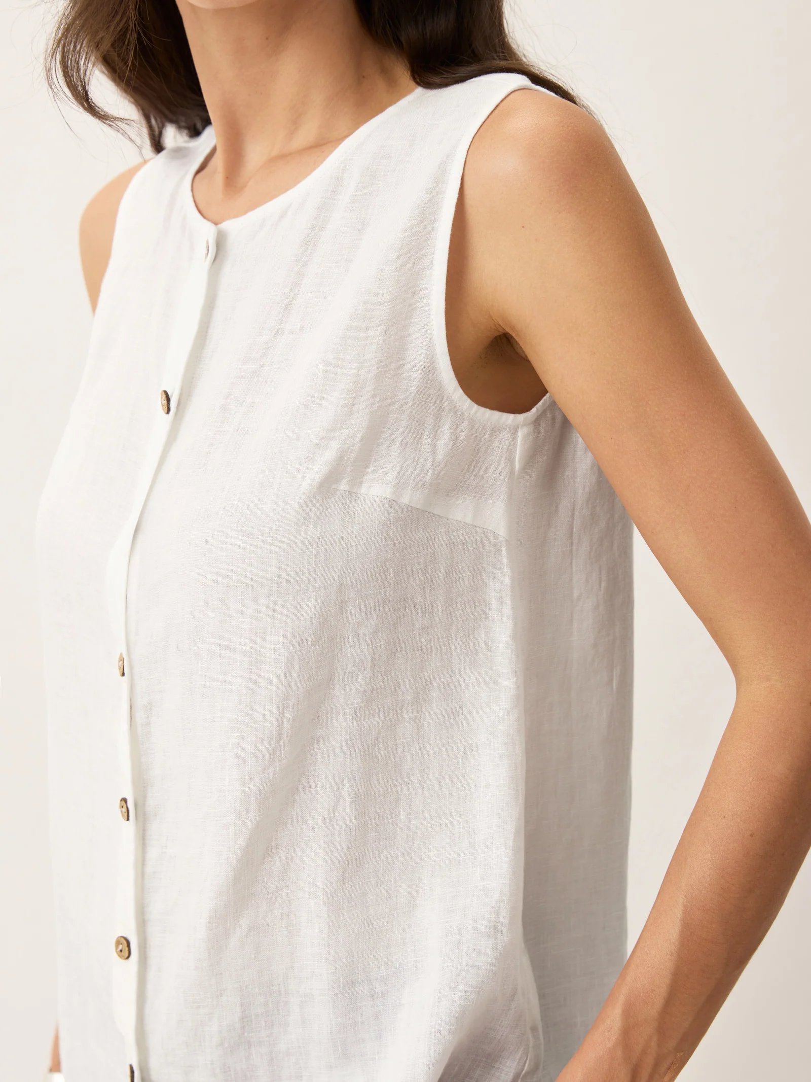 100% Linen Buttons Down Tank Top ERIN - Image 19