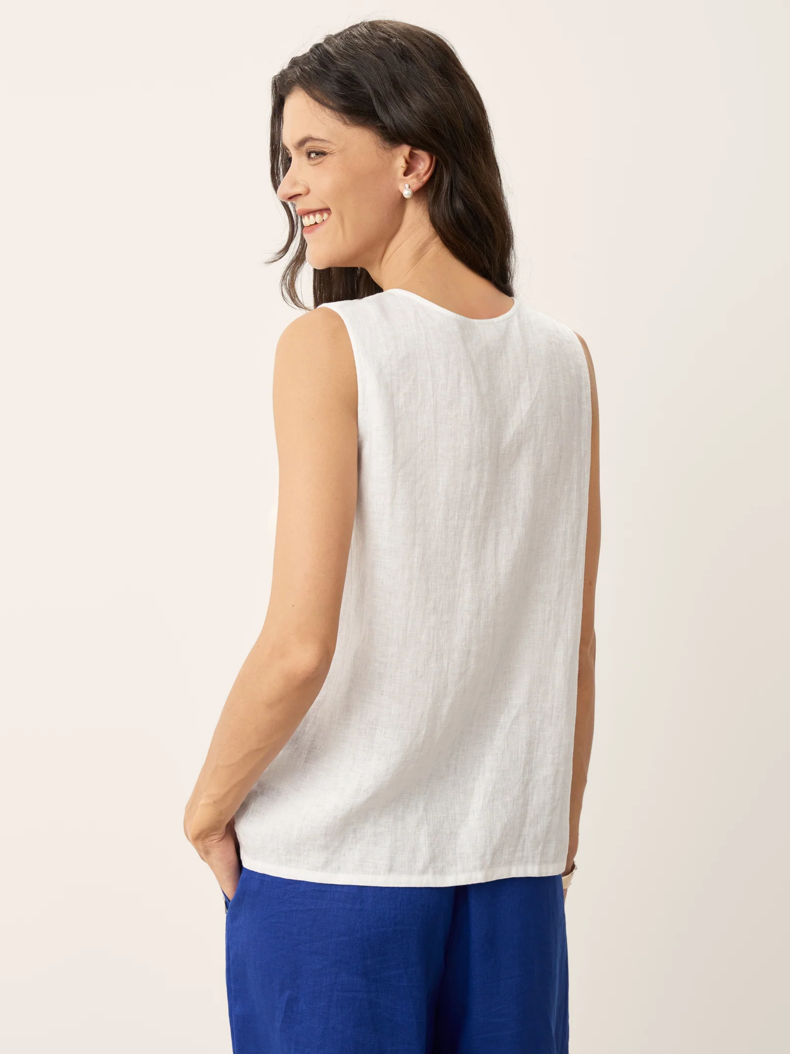 100% Linen Buttons Down Tank Top ERIN - Image 20