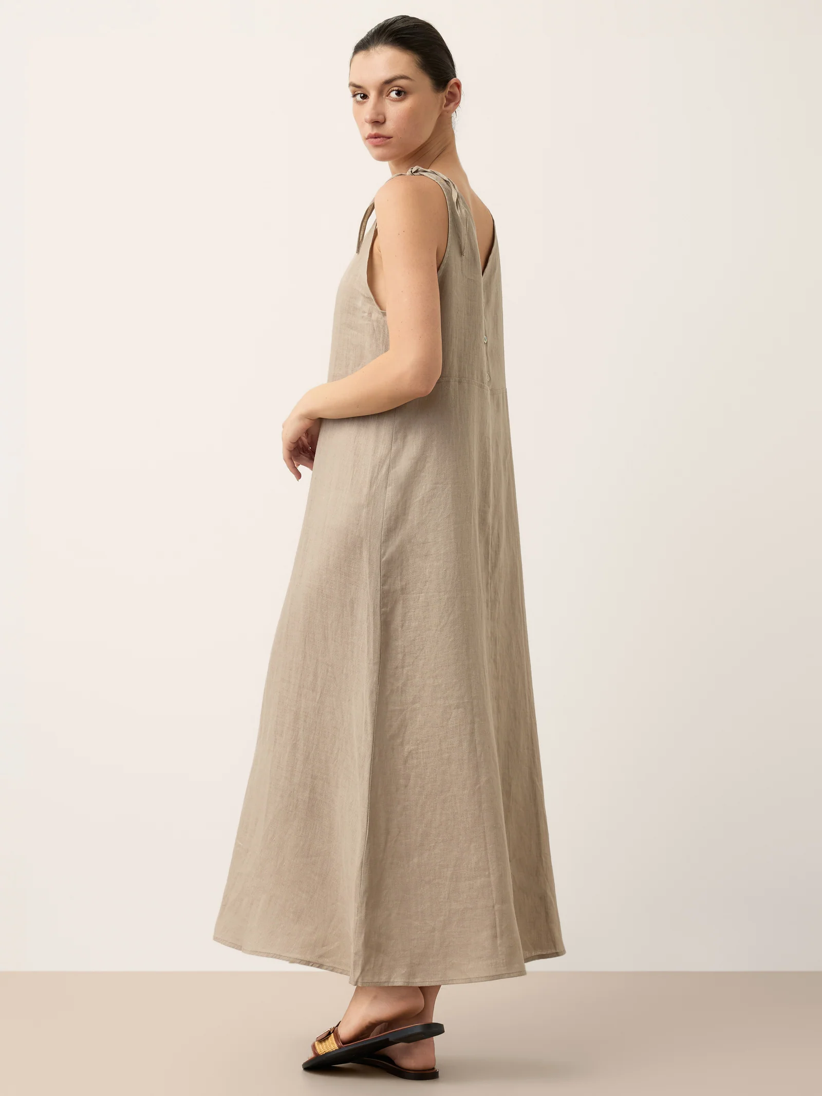 100% Linen Camisole Dress QEARL - Image 7