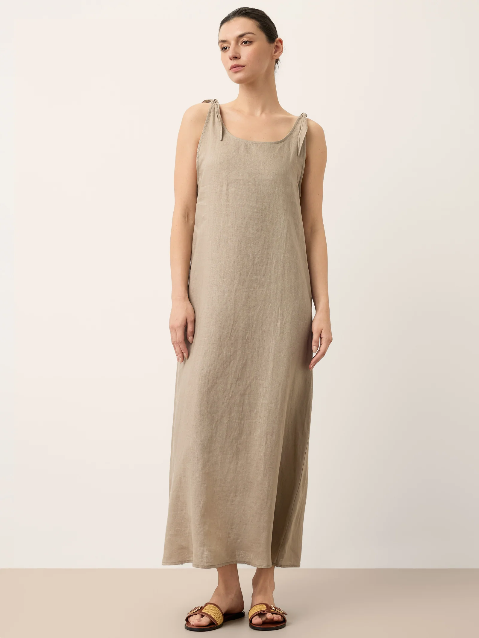 100% Linen Camisole Dress QEARL - Image 9