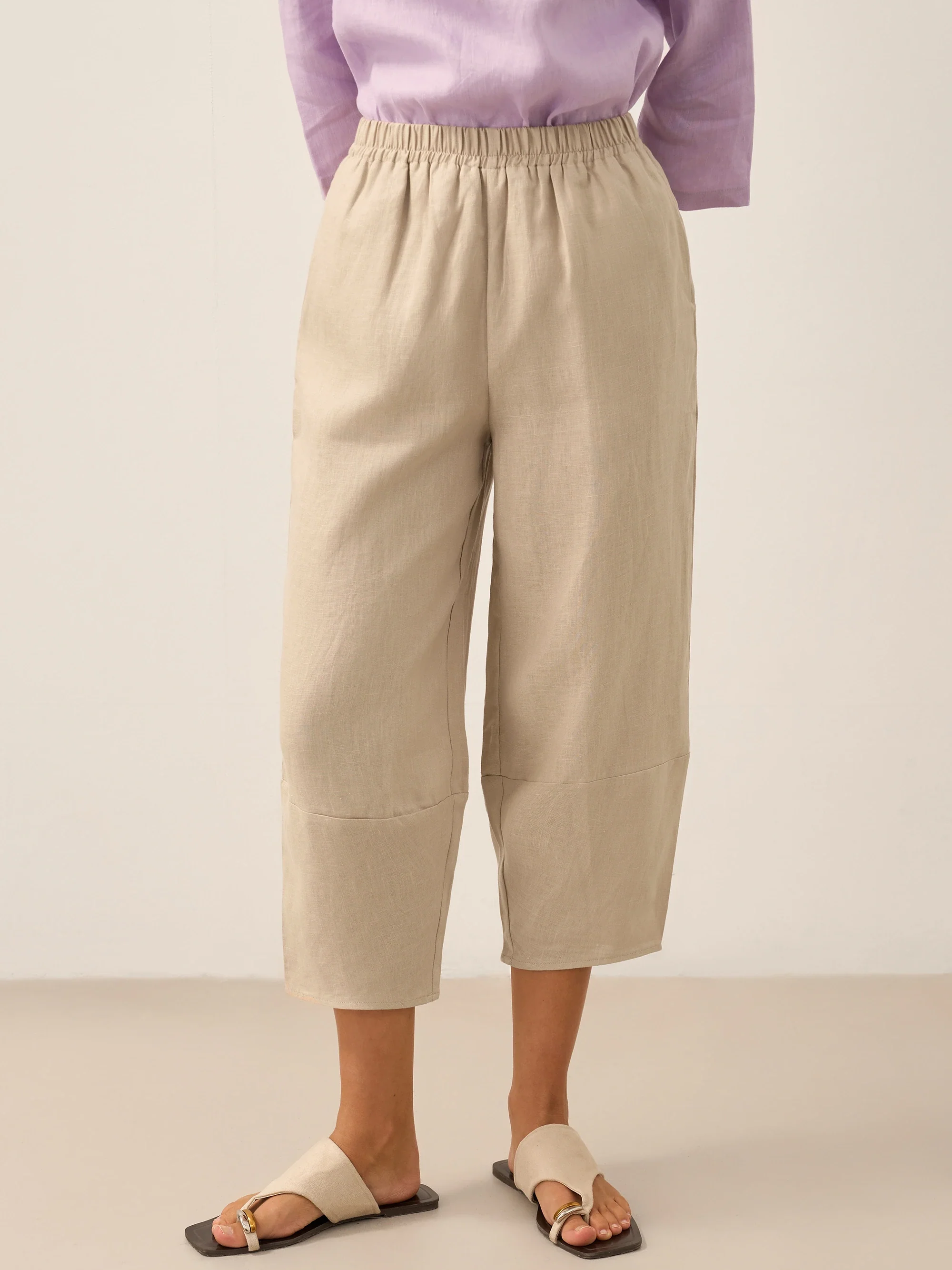 100% Linen Crop Pants RORY - Image 10