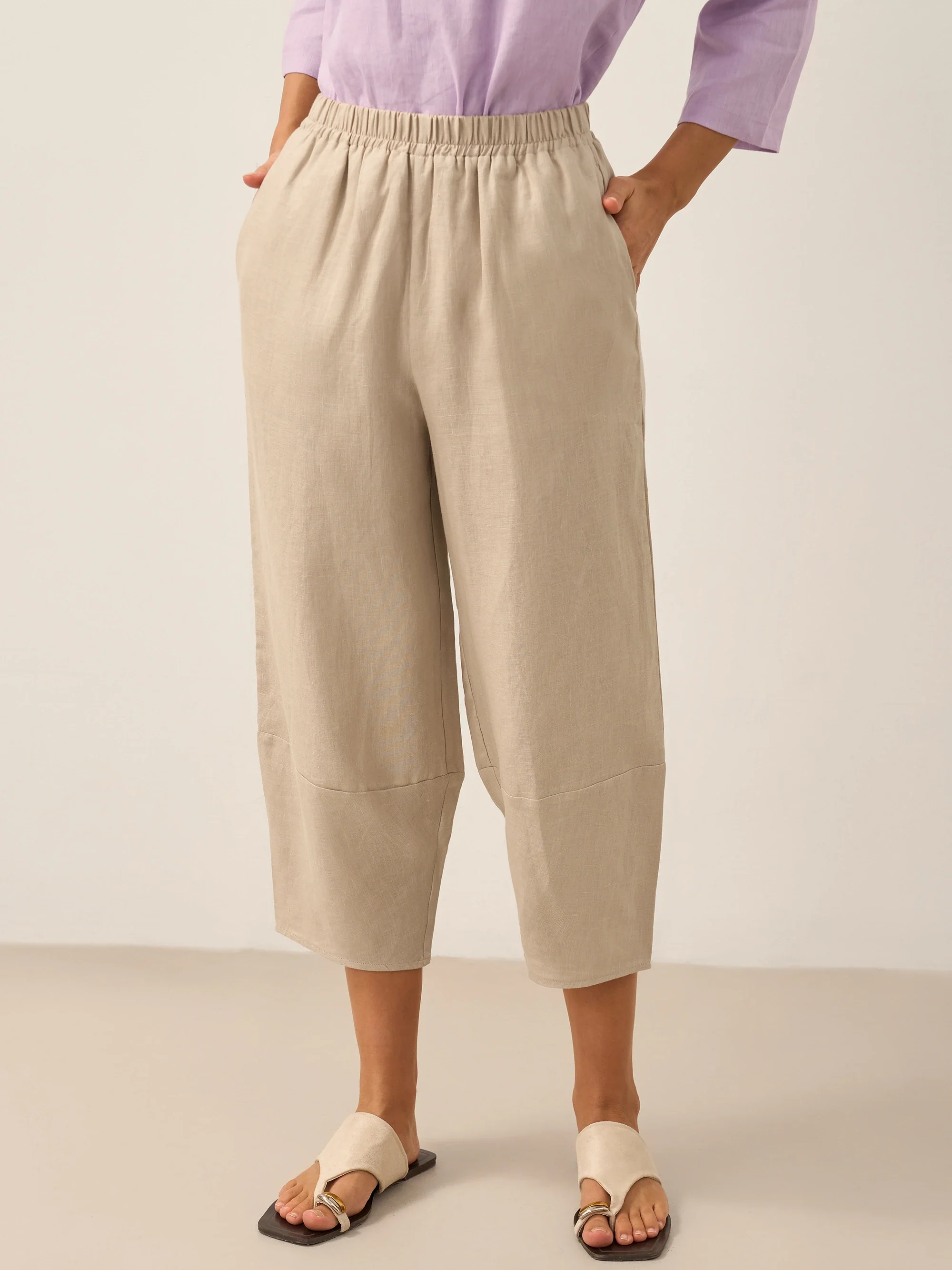 100% Linen Crop Pants RORY - Image 14