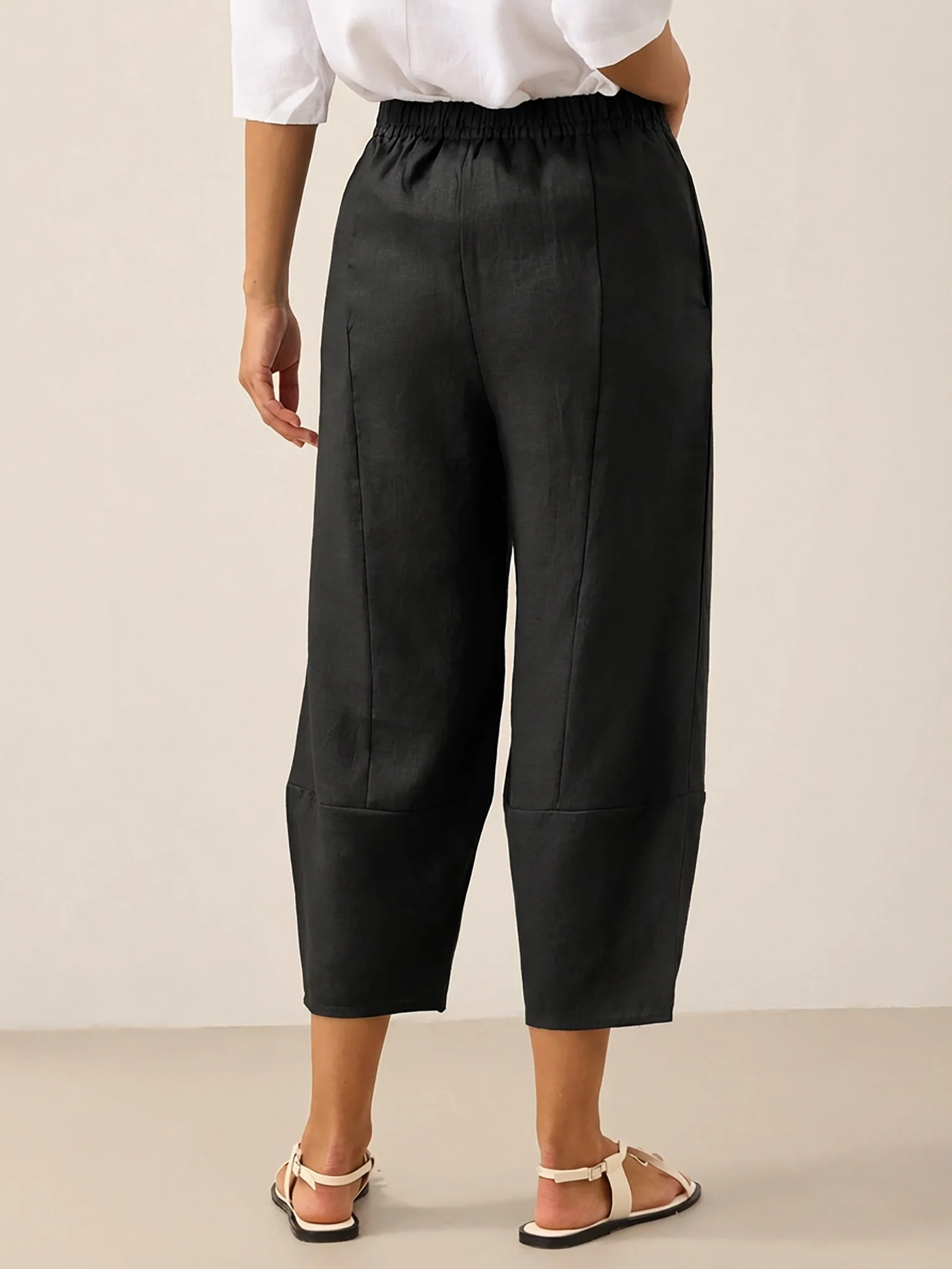 100% Linen Crop Pants RORY - Image 4