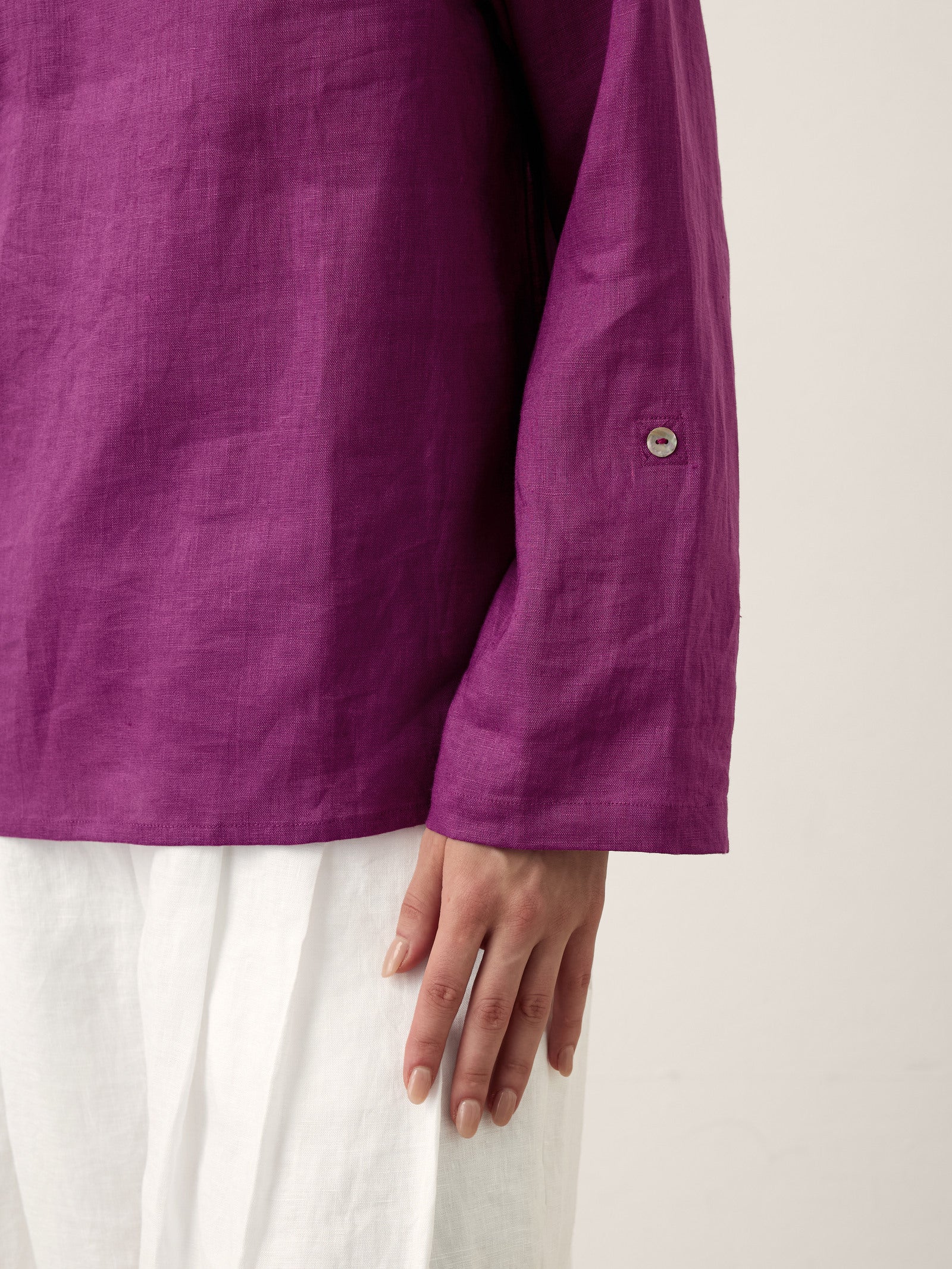 100% Linen Draped Neck Top HOLLIS - Image 7