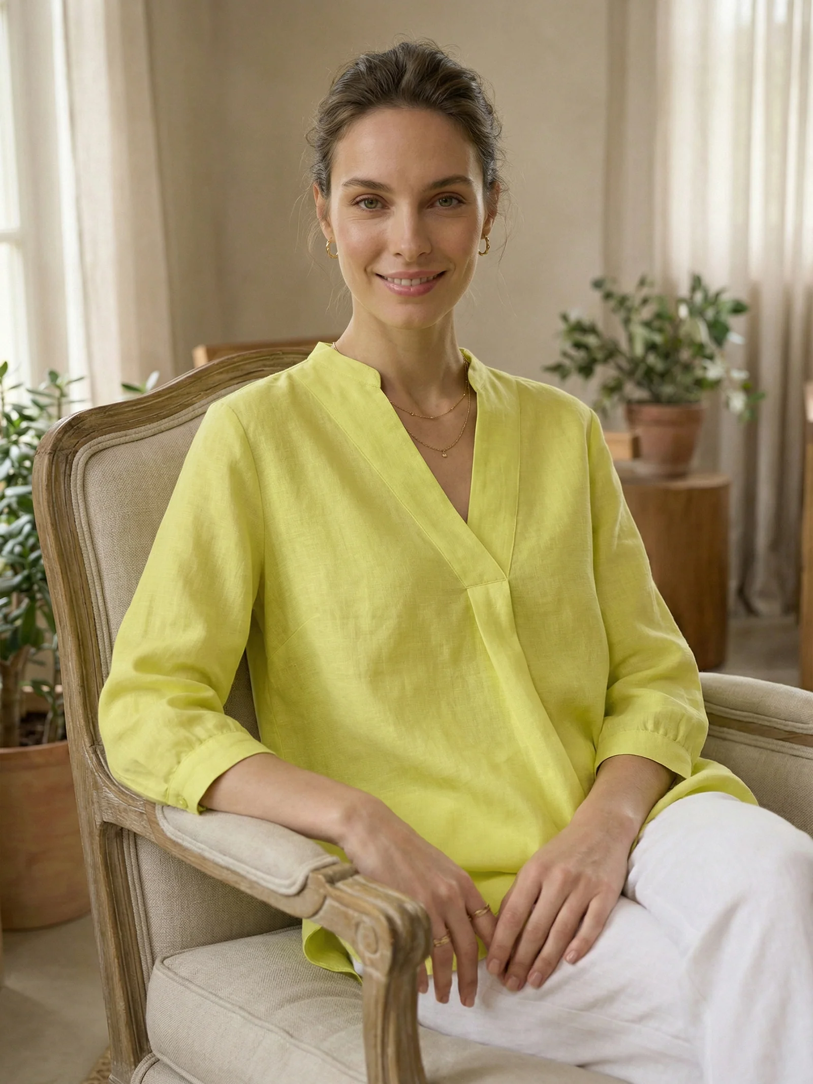 100% Linen Dress Shirt JOANNA - Image 54