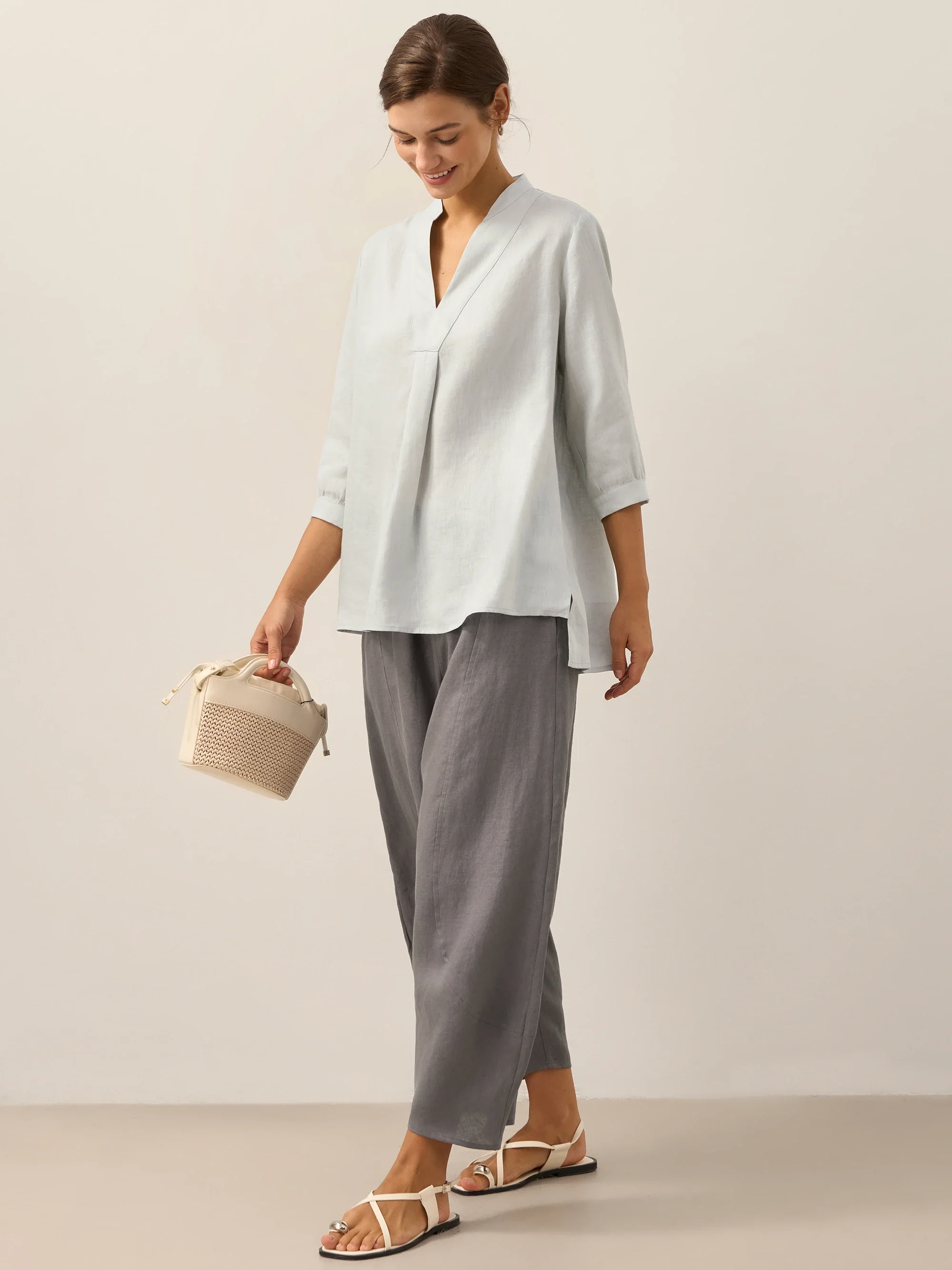100% Linen Dress Shirt JOANNA - Image 29