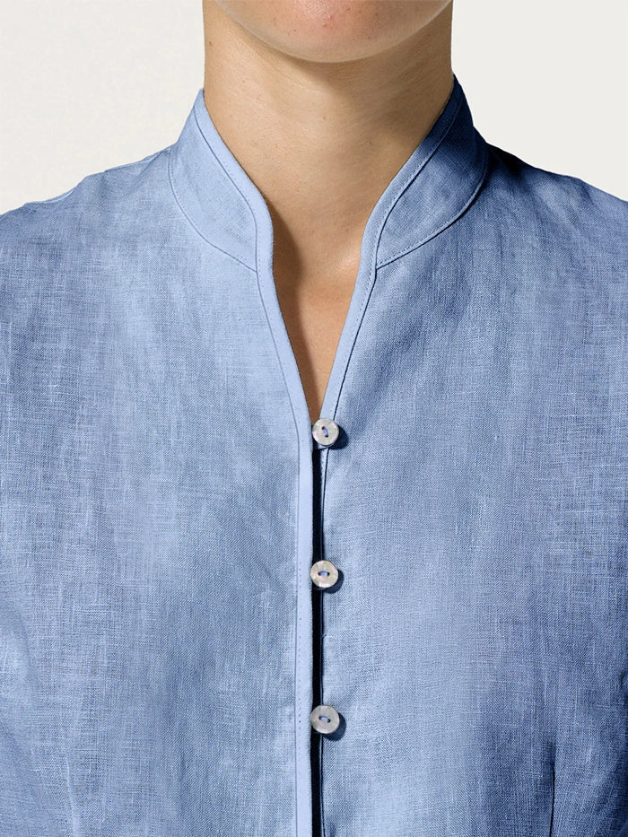 100% Linen Hand Button Fitted Jacket AMELIA - Image 7