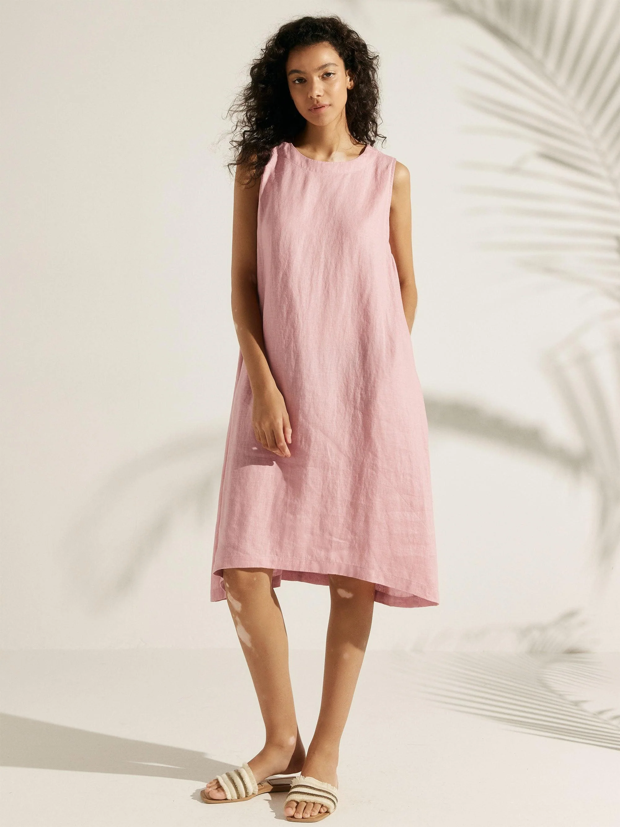 100% Linen Sleeveless Dress SIENNA - Image 12