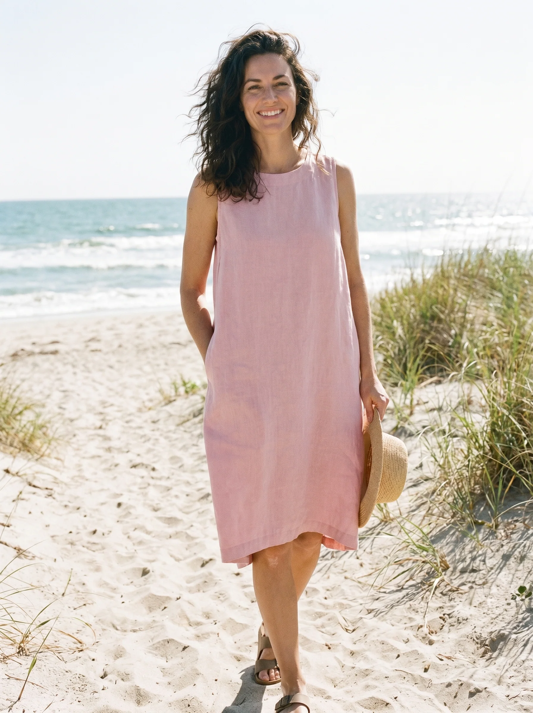 100% Linen Sleeveless Dress SIENNA - Image 14
