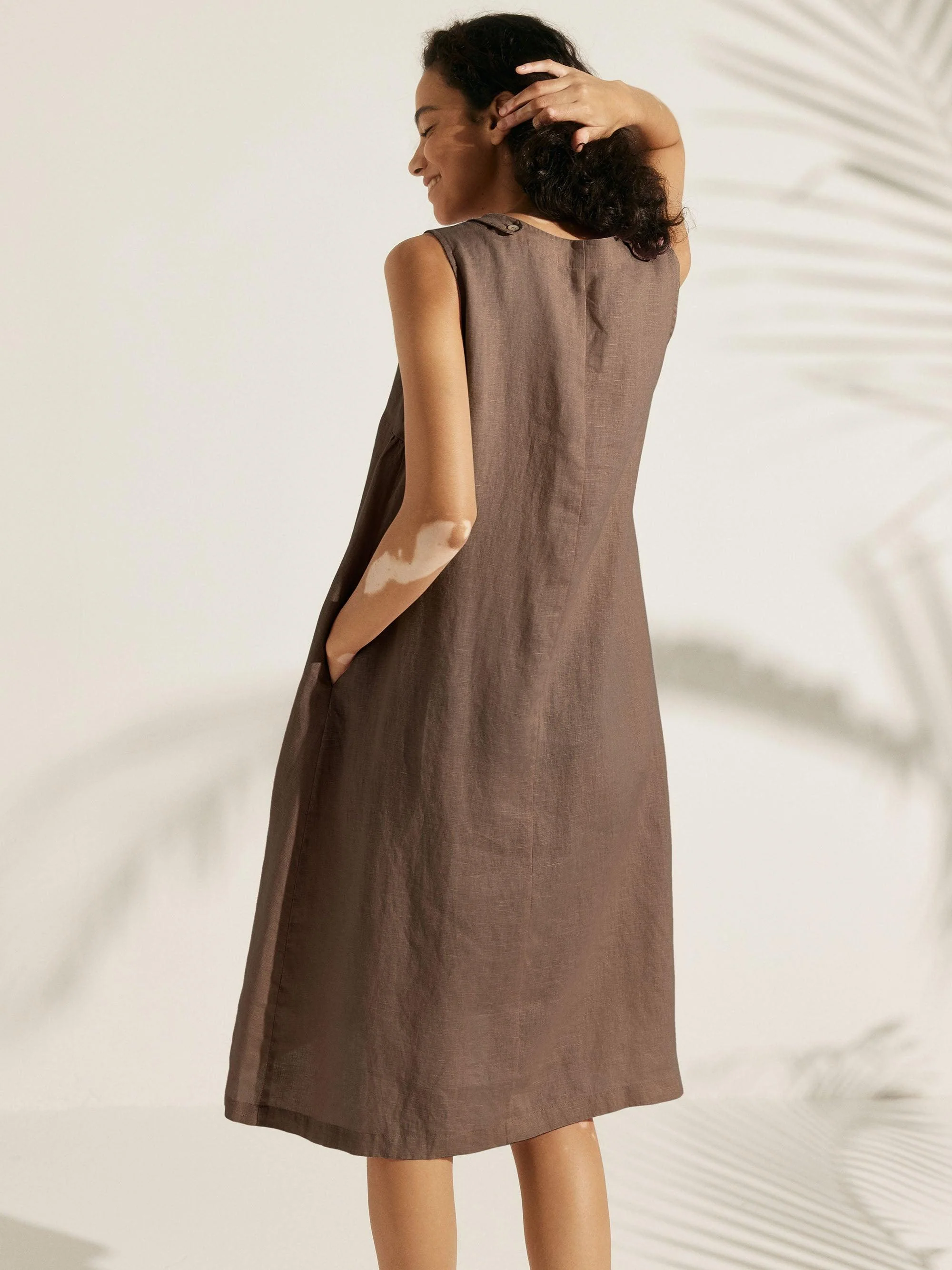 100% Linen Sleeveless Dress SIENNA - Image 5