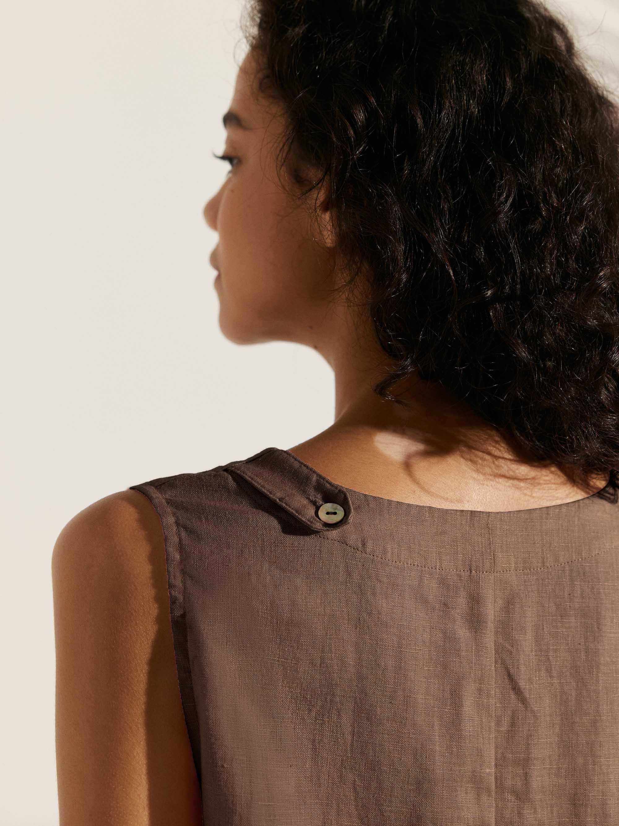 100% Linen Sleeveless Dress SIENNA - Image 7