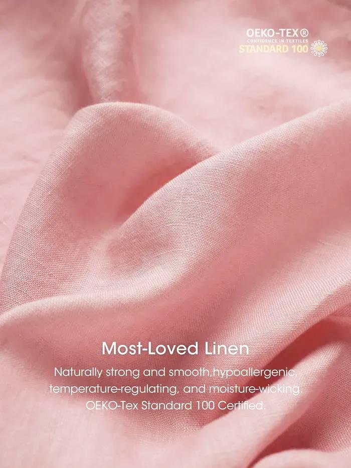 100% Linen Loose Fit Button Waist Gathered Midi Dress LUNA - Image 15