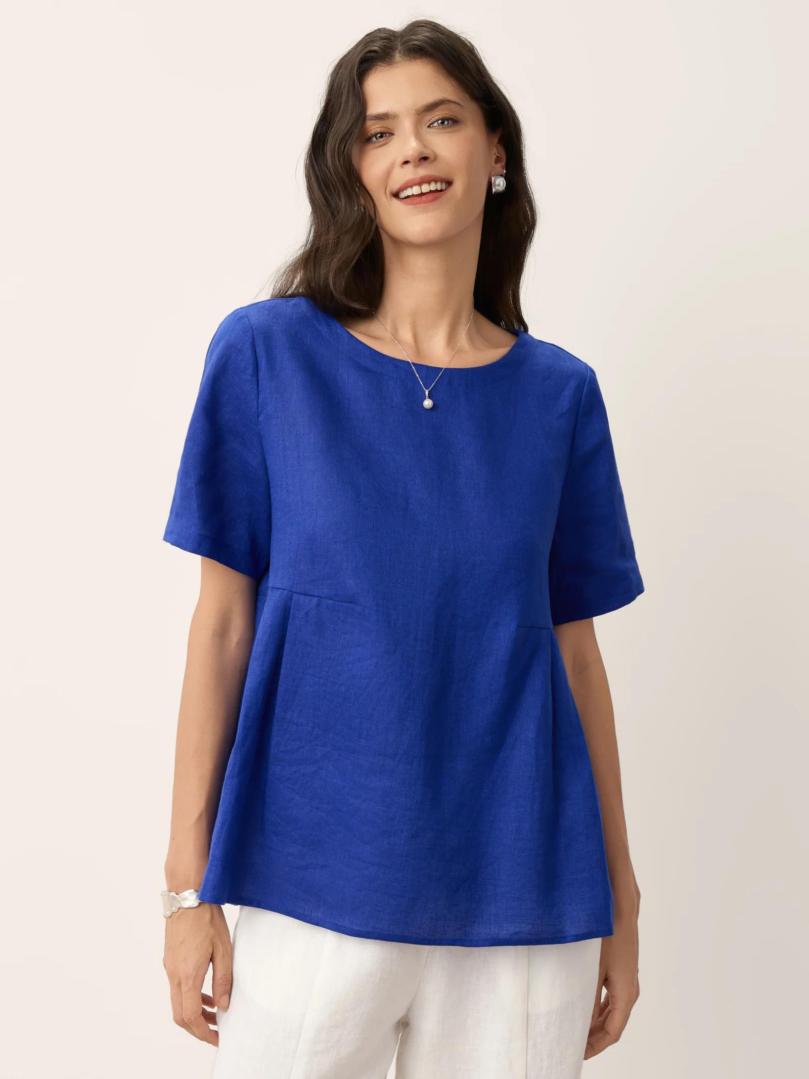 100% Linen Pleated Waist Relaxed Overtop FABIENNE - Image 5