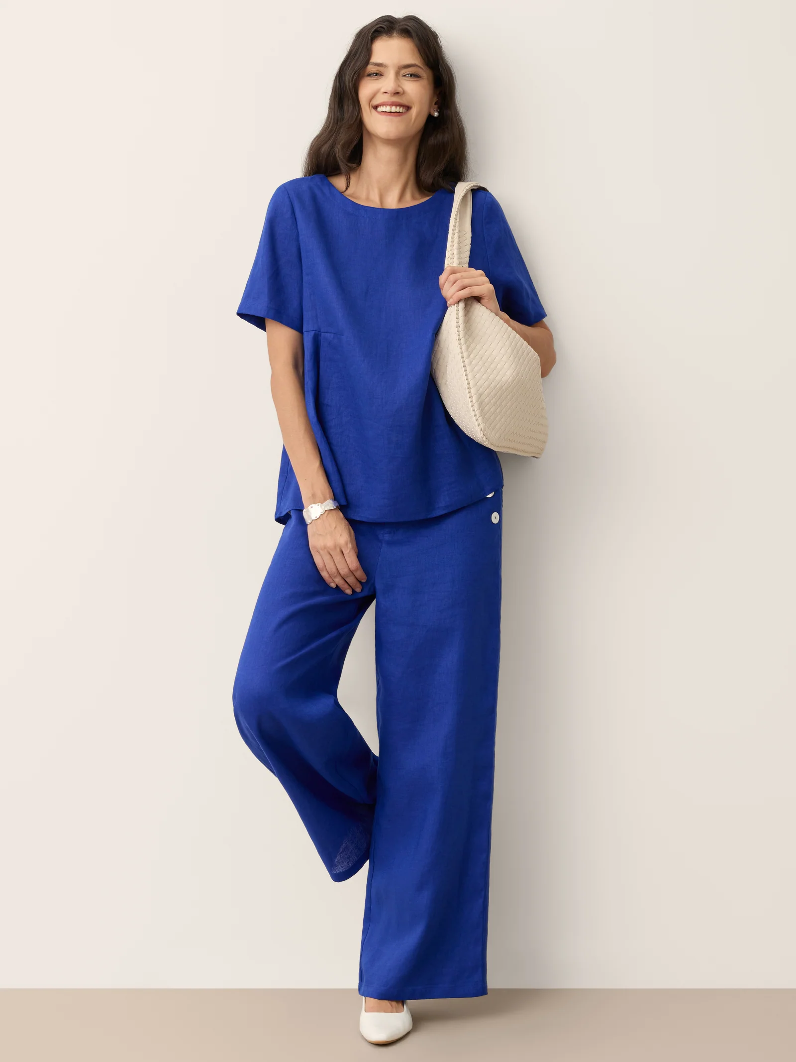 100% Linen Pleated Waist Relaxed Overtop FABIENNE - Image 9