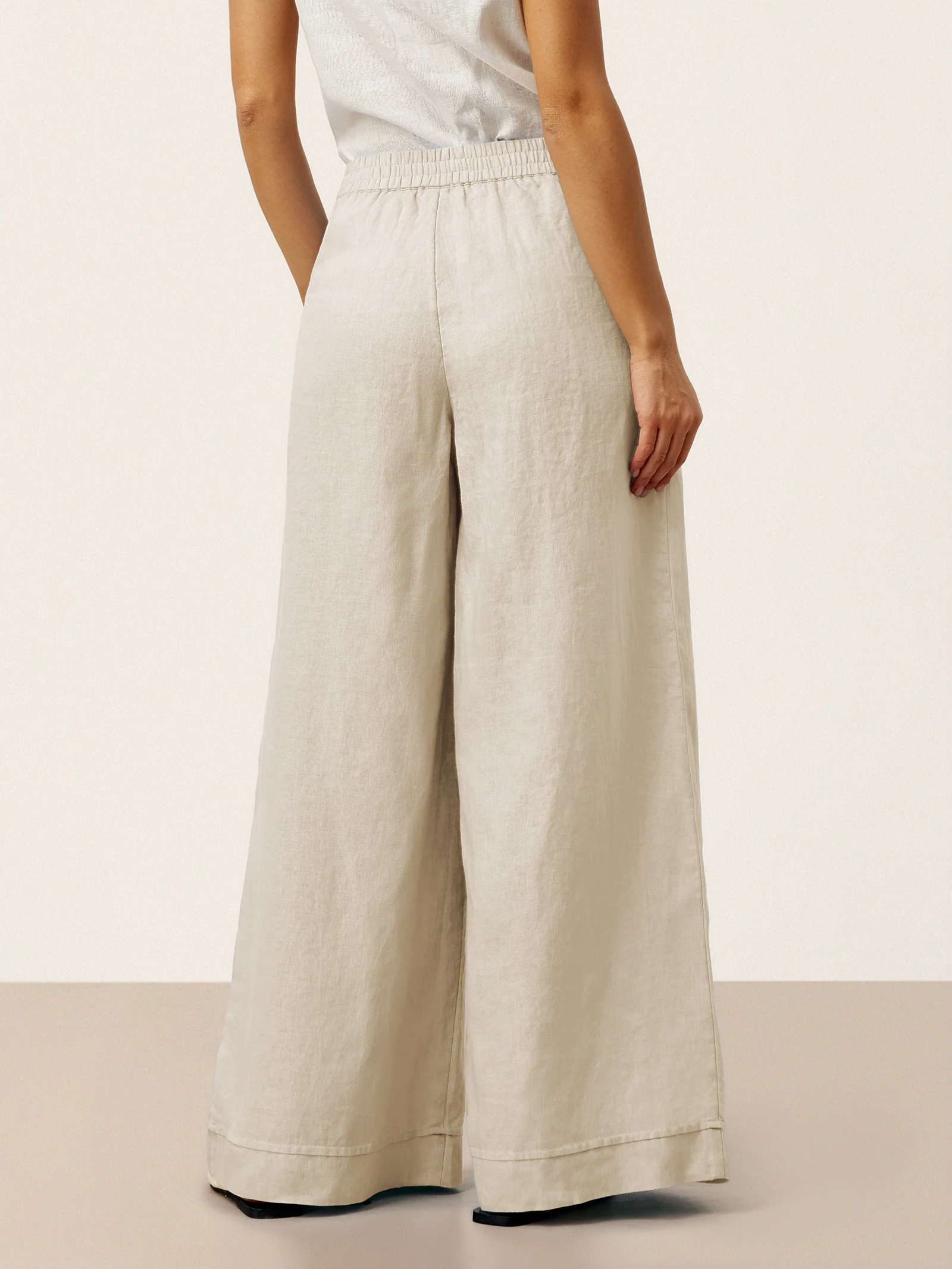 100% Linen Sculpted Pleat Elasticated Back Relaxed Pants VERIDIANA - Image 19