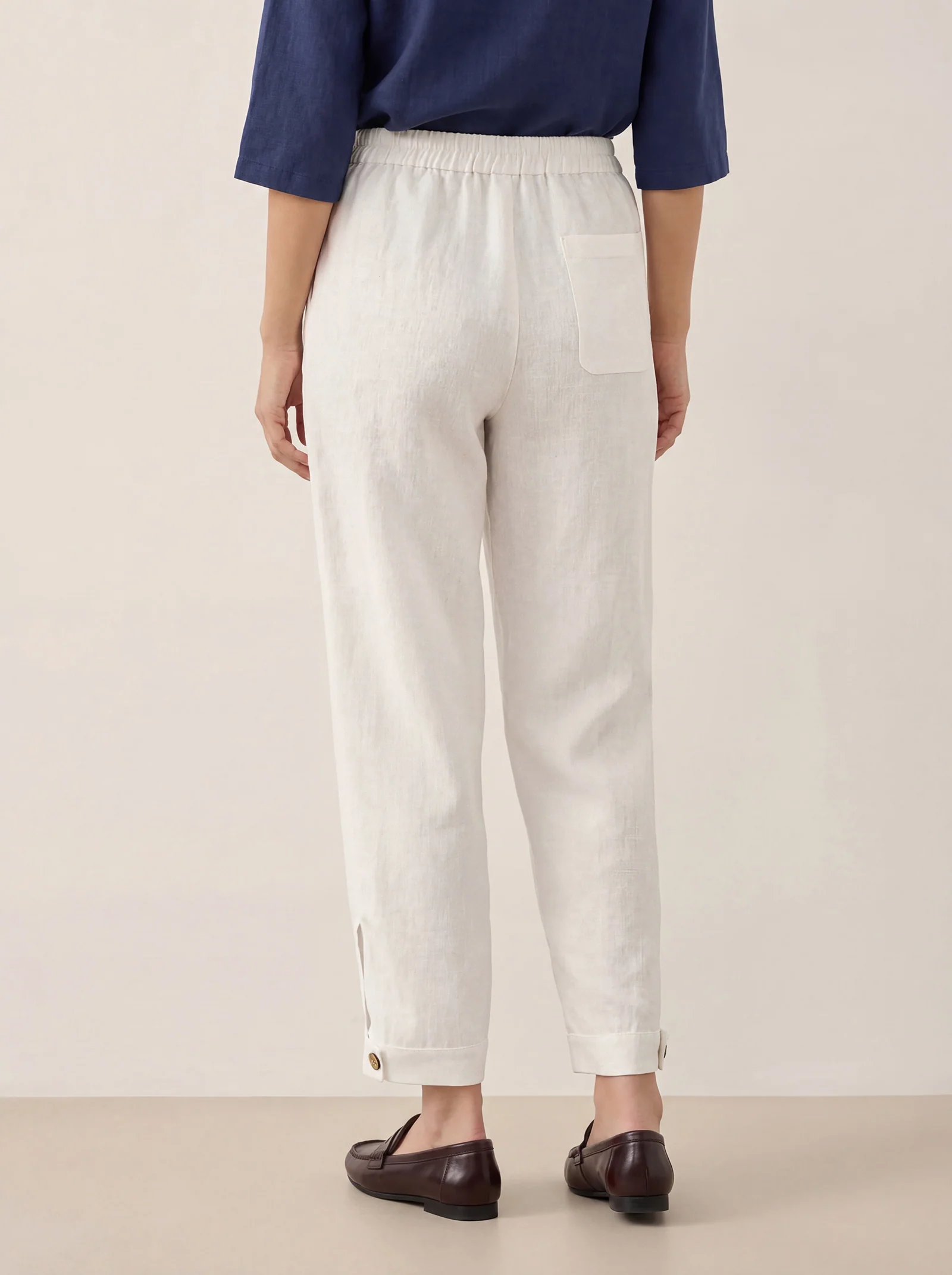 100% Linen Straight-Leg Pants with Elastic Waist PATRICE - Image 6