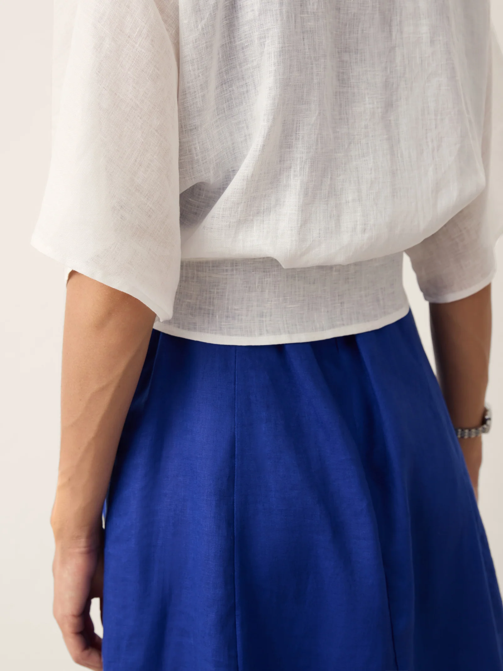 100% Linen Tie Hem Drop Shoulder Shirt XAVIERA - Image 8