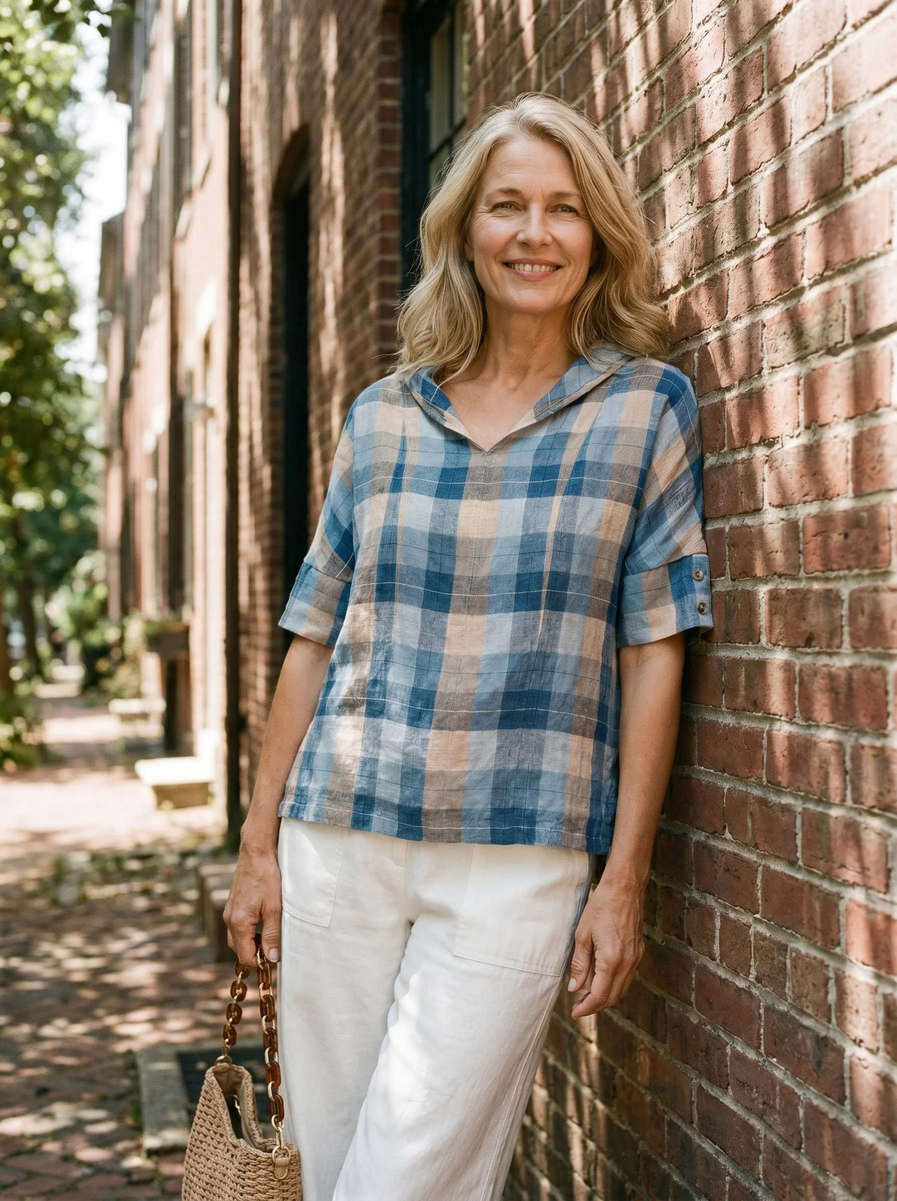 100% Linen V-Neck Short Sleeve Shirt SIERRA - Image 22