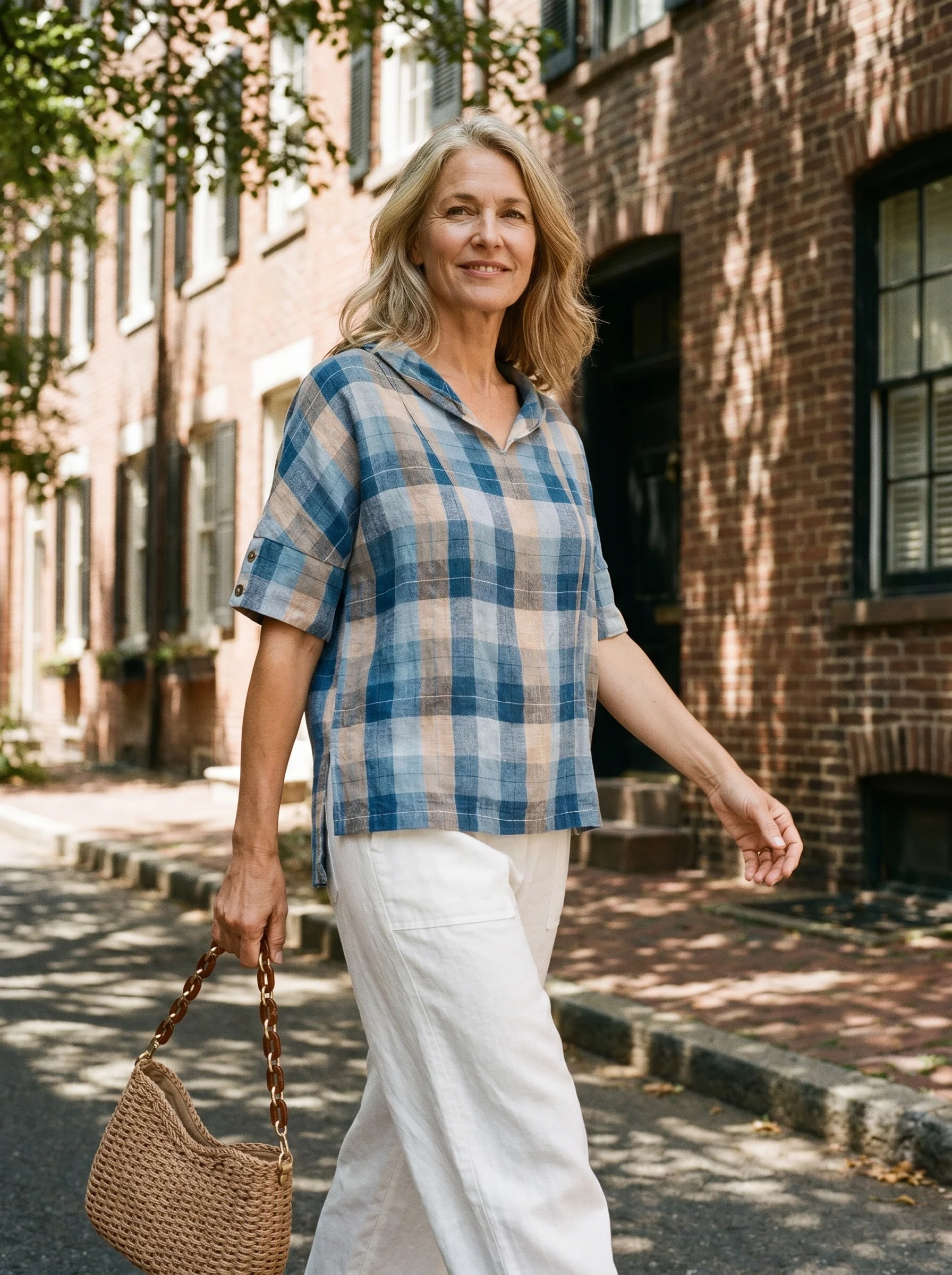 100% Linen V-Neck Short Sleeve Shirt SIERRA - Image 23