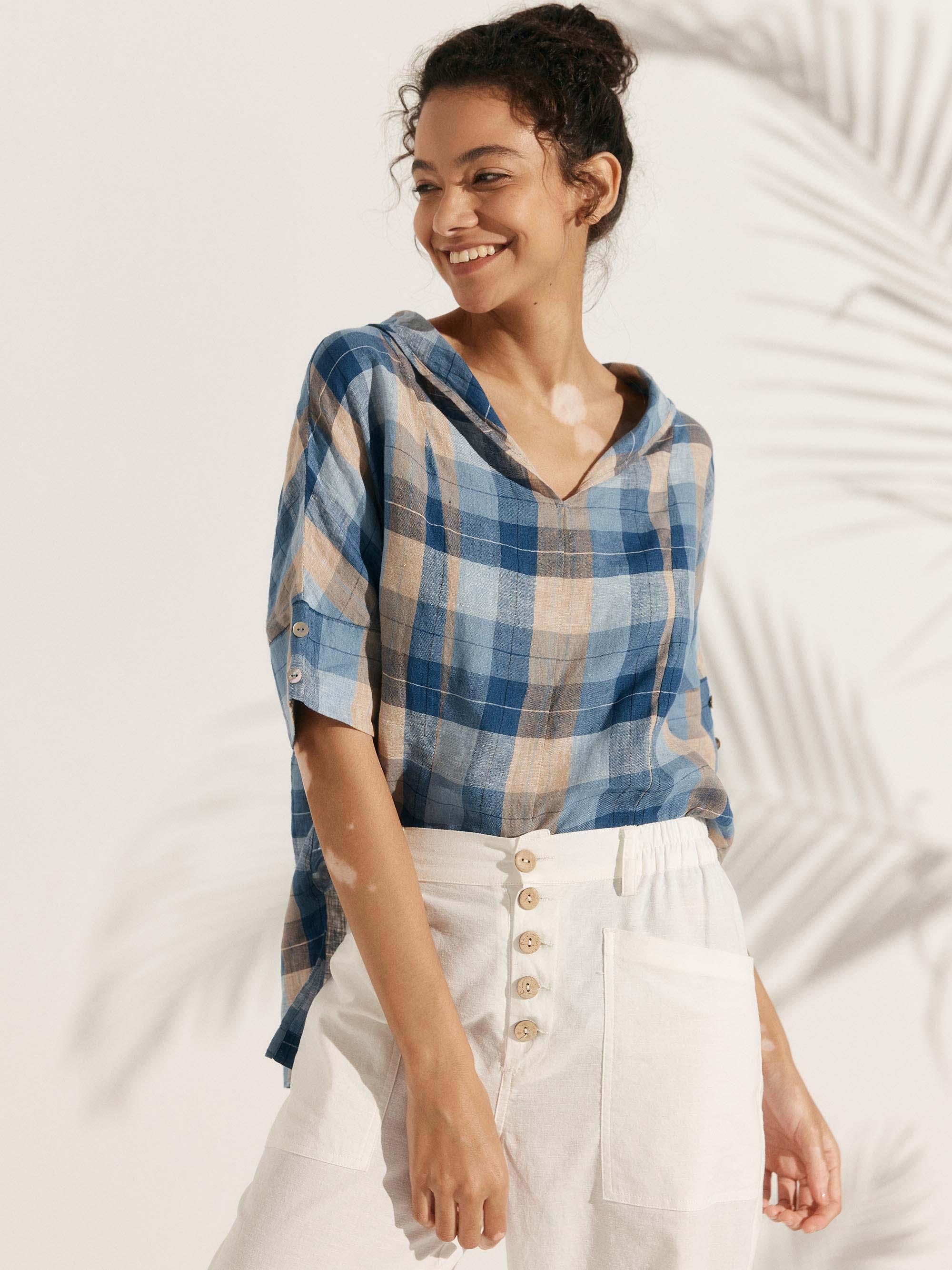 Linen V Neck Short Sleeve Shirt SIERRA - Image 8