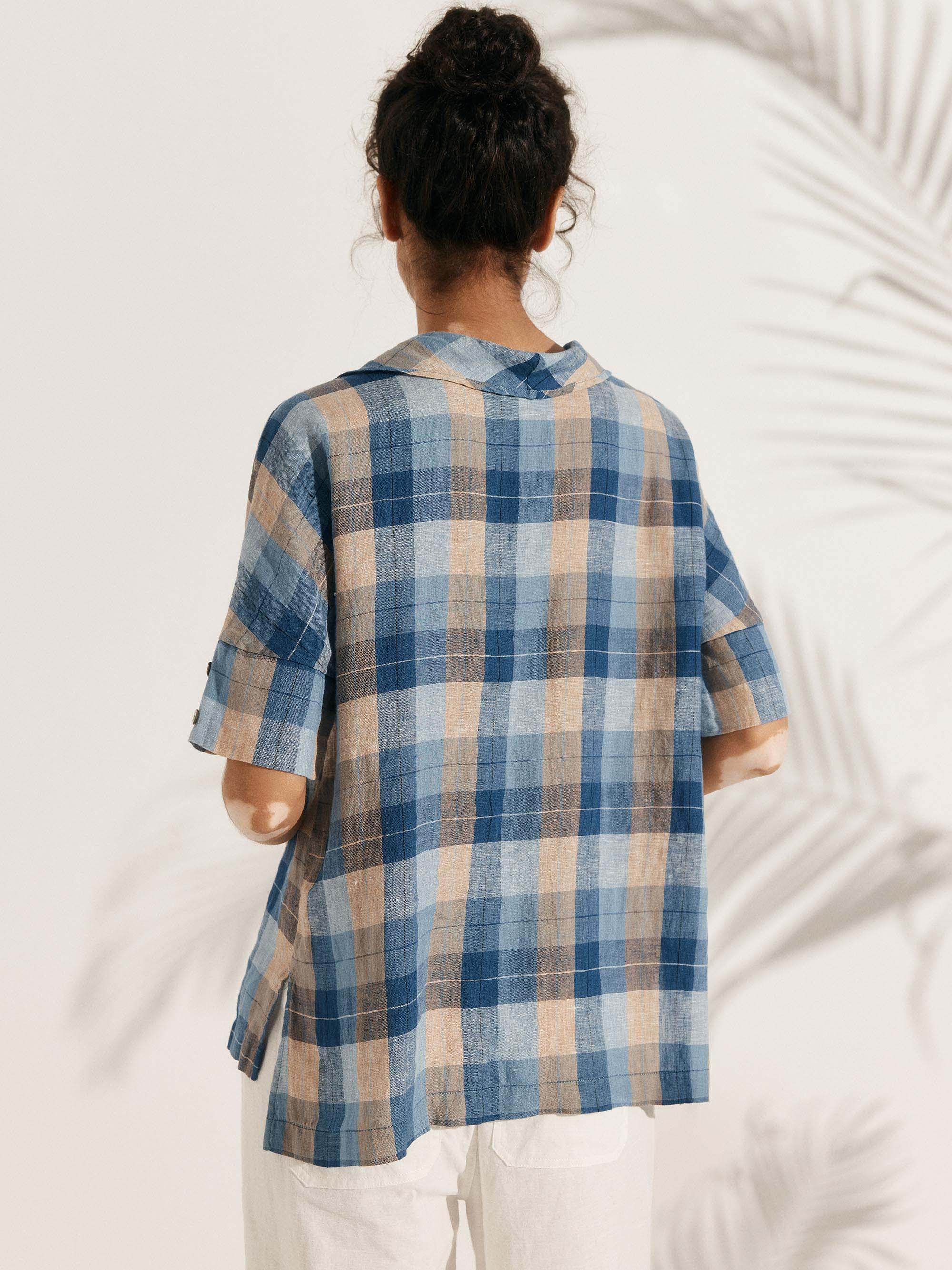 100% Linen V-Neck Short Sleeve Shirt SIERRA - Image 24