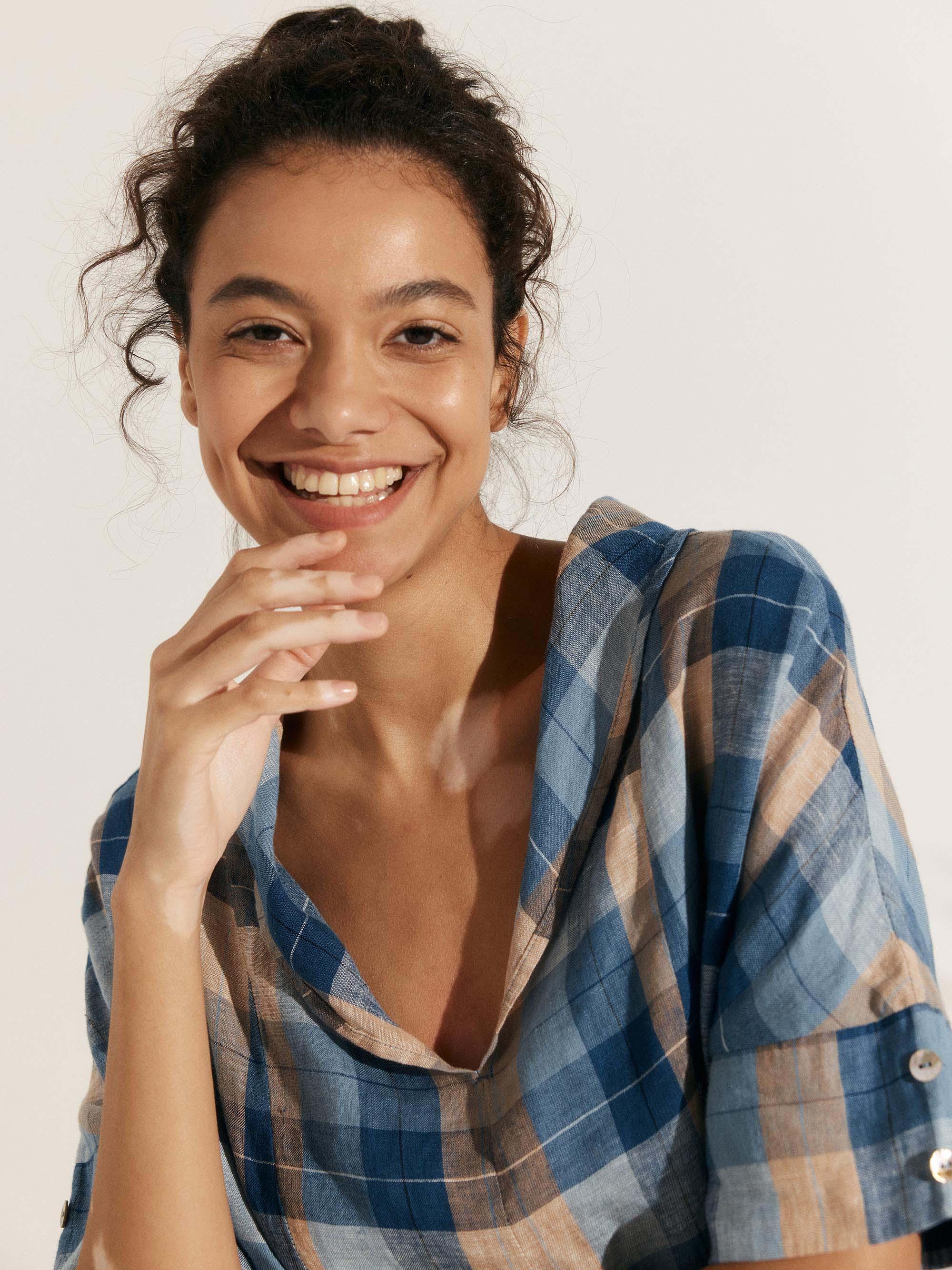 100% Linen V-Neck Short Sleeve Shirt SIERRA - Image 27