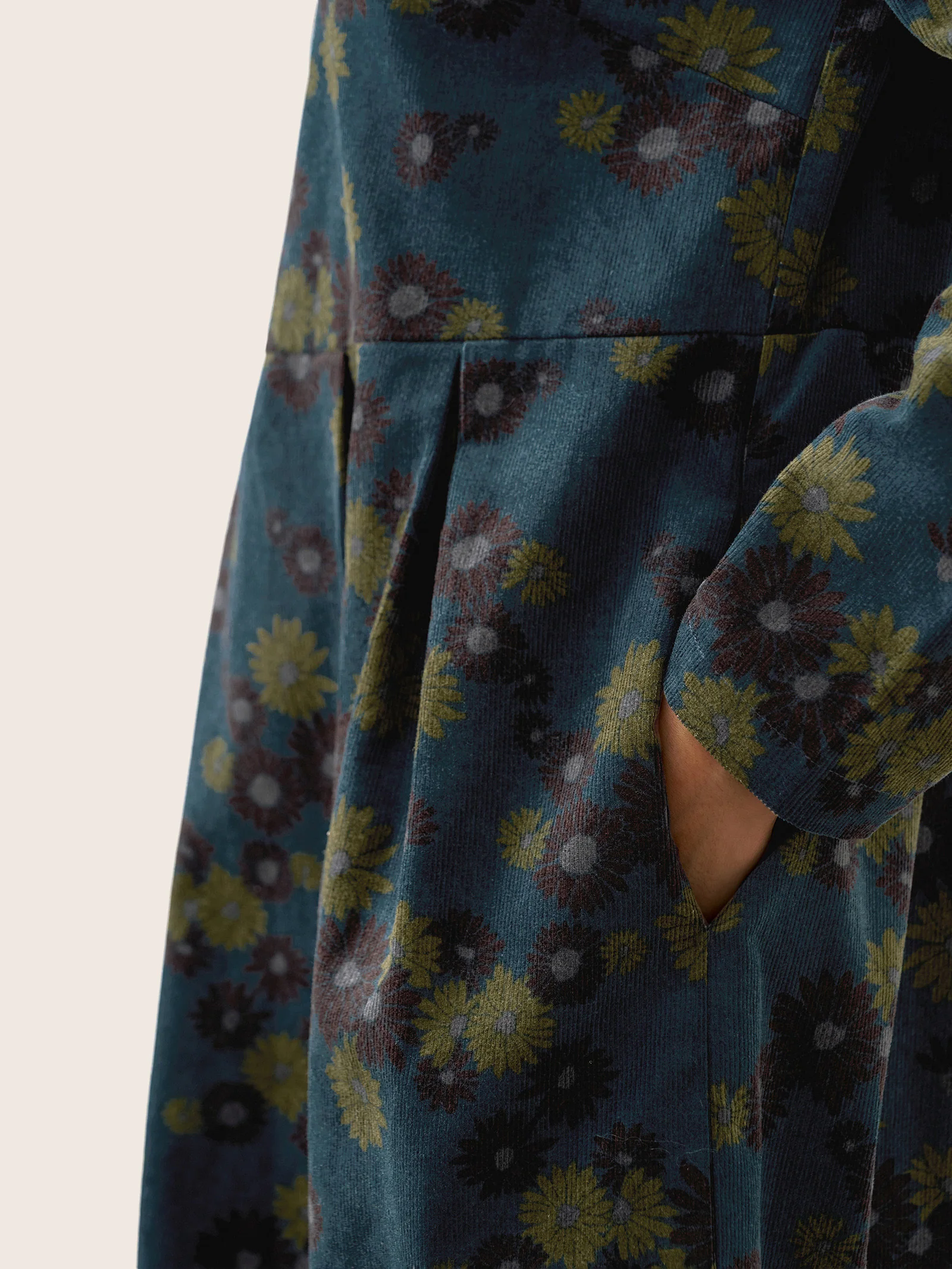 100% Organic Cotton Ruched Print Boat Neck Mini Dress CRESSIDA - Image 5