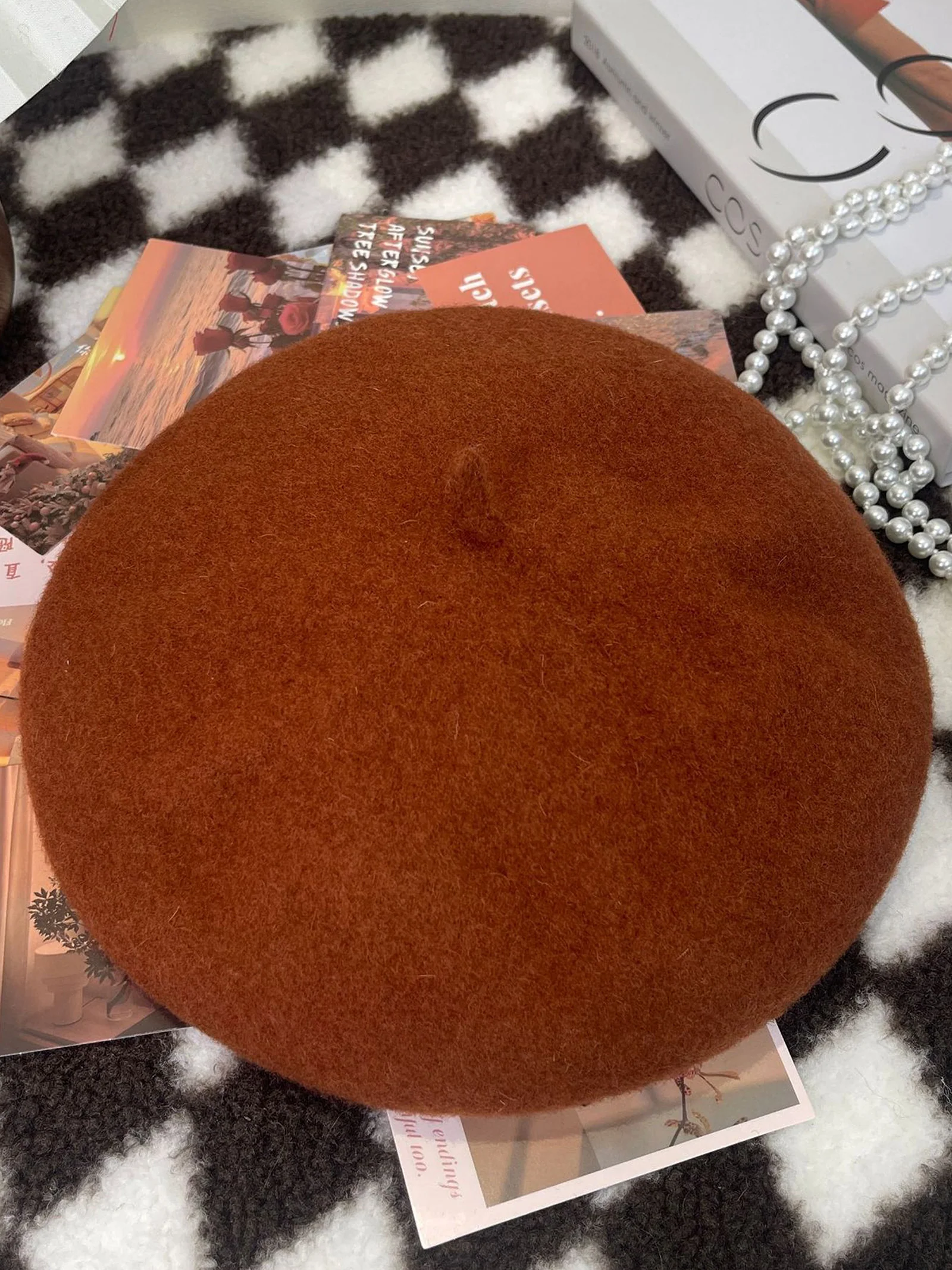 100% Wool Retro Hand-Knit Beret - Image 4