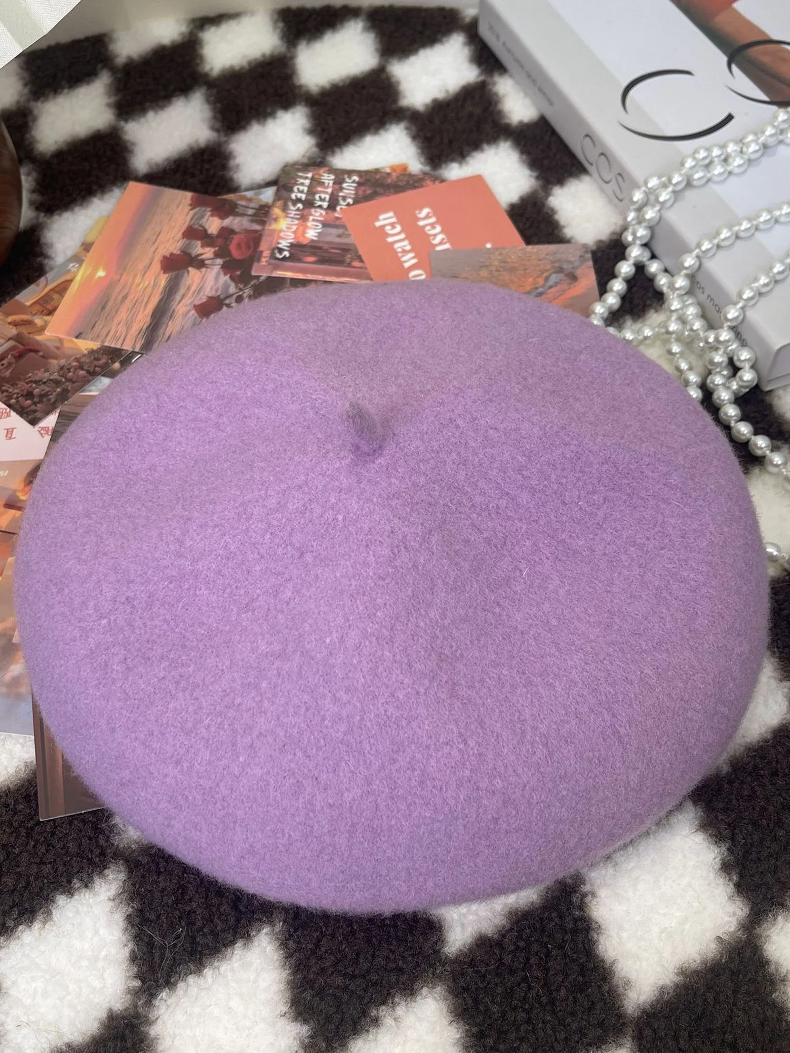 100% Wool Retro Hand-Knit Beret - Image 8