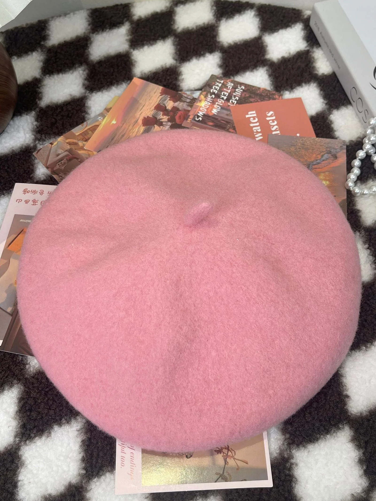 100% Wool Retro Hand-Knit Beret - Image 9