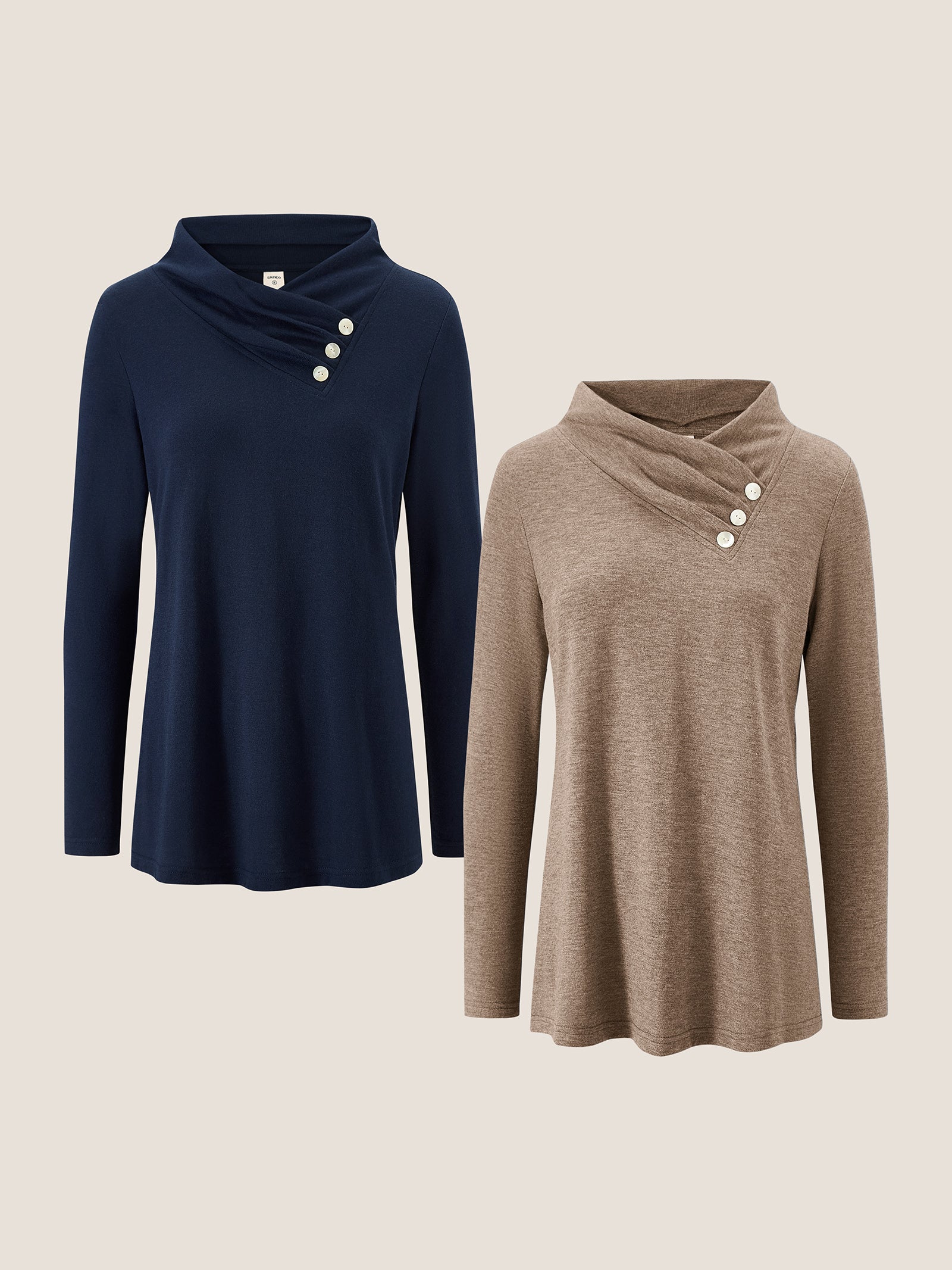 Cashmere Asymmetric Cowl Neck Stretch Top TATIANA - Image 24