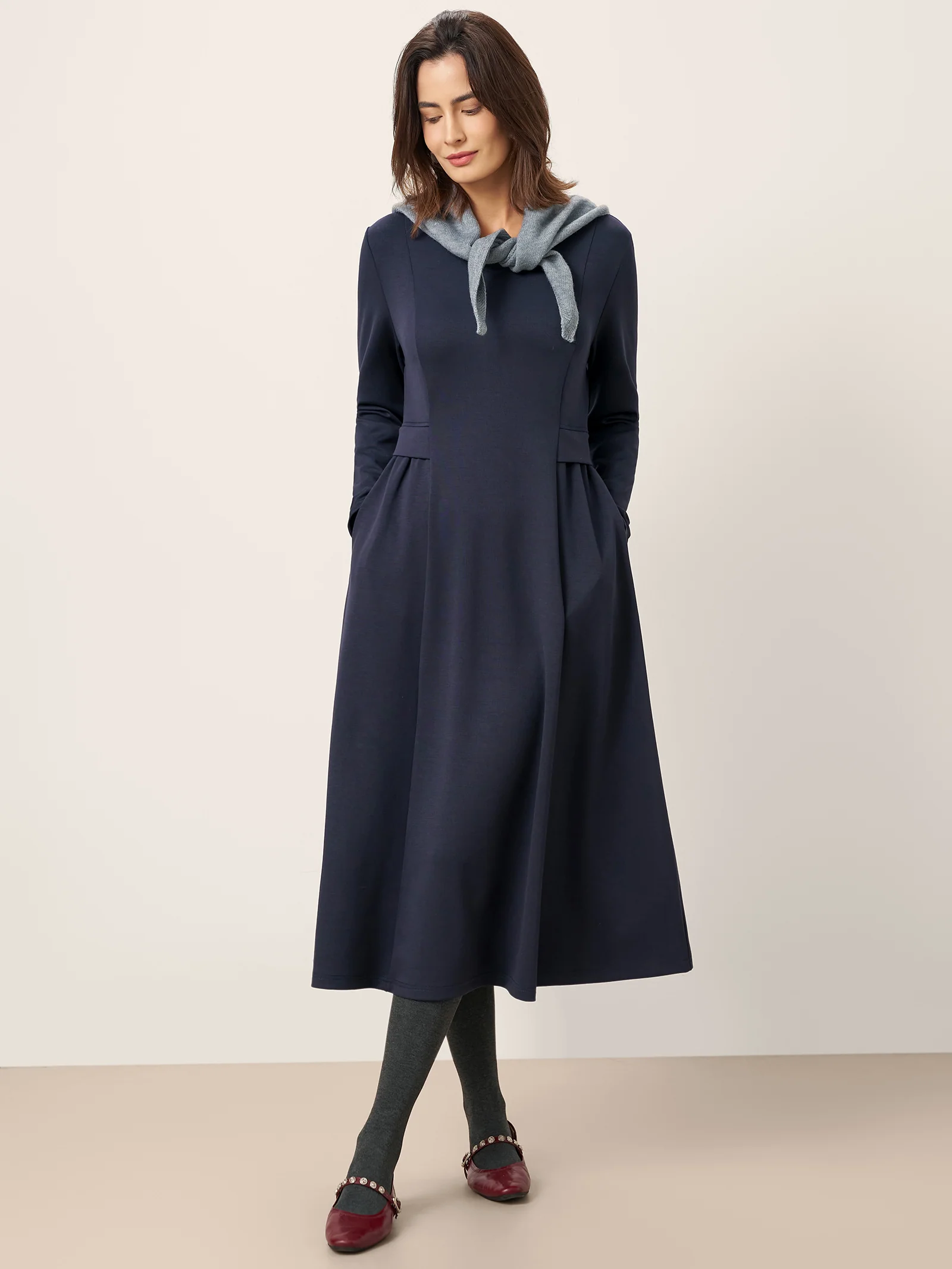 Pleated Waist Midi Dress BEATRICE - Image 8