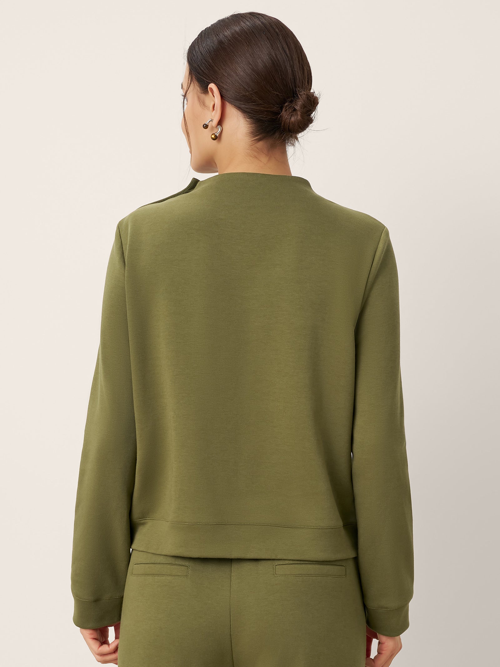 Cotton Shoulder Button Long Sleeve Top MYRA - Image 4