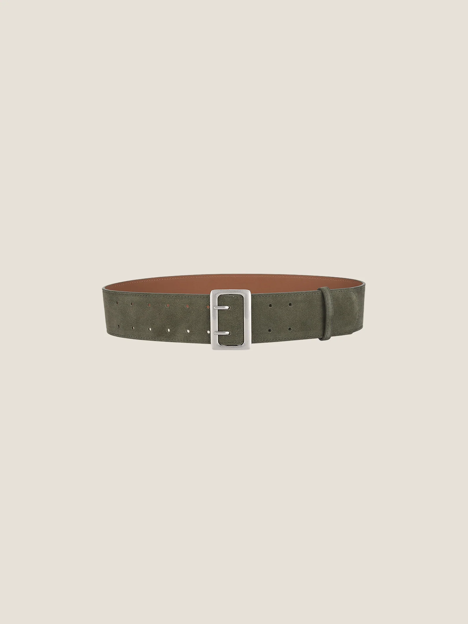 Cowhide Wide Retro Matte Belt - Image 2