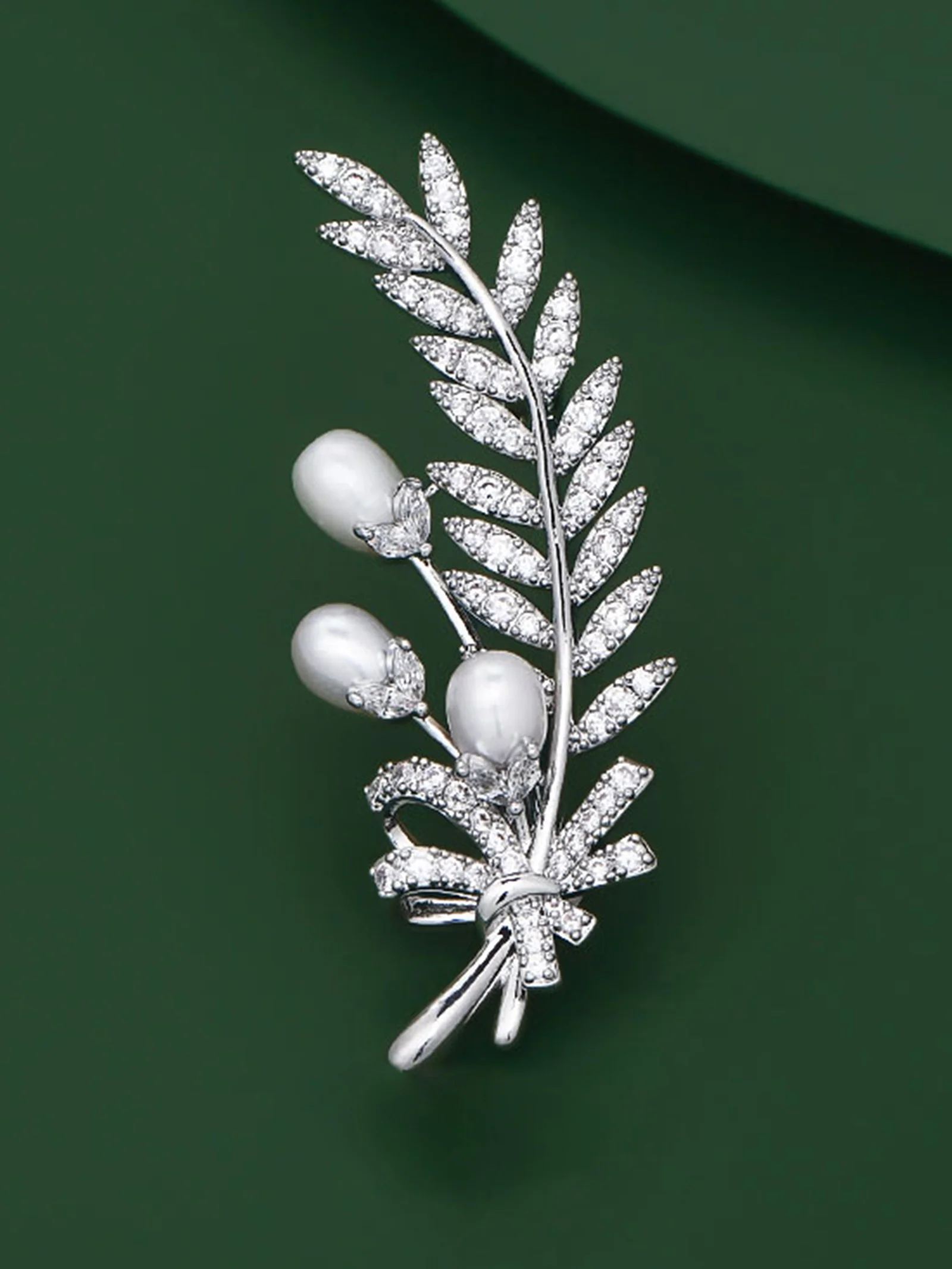 Freshwater Pearl & Alloy Wheat Ear Brooch - Image 4
