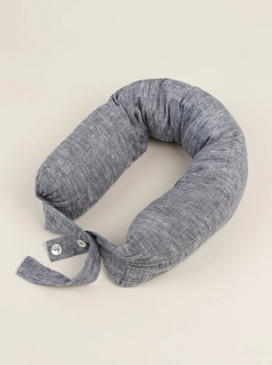 Linen Adjustable Neck Support Travel Pillow - Image 10