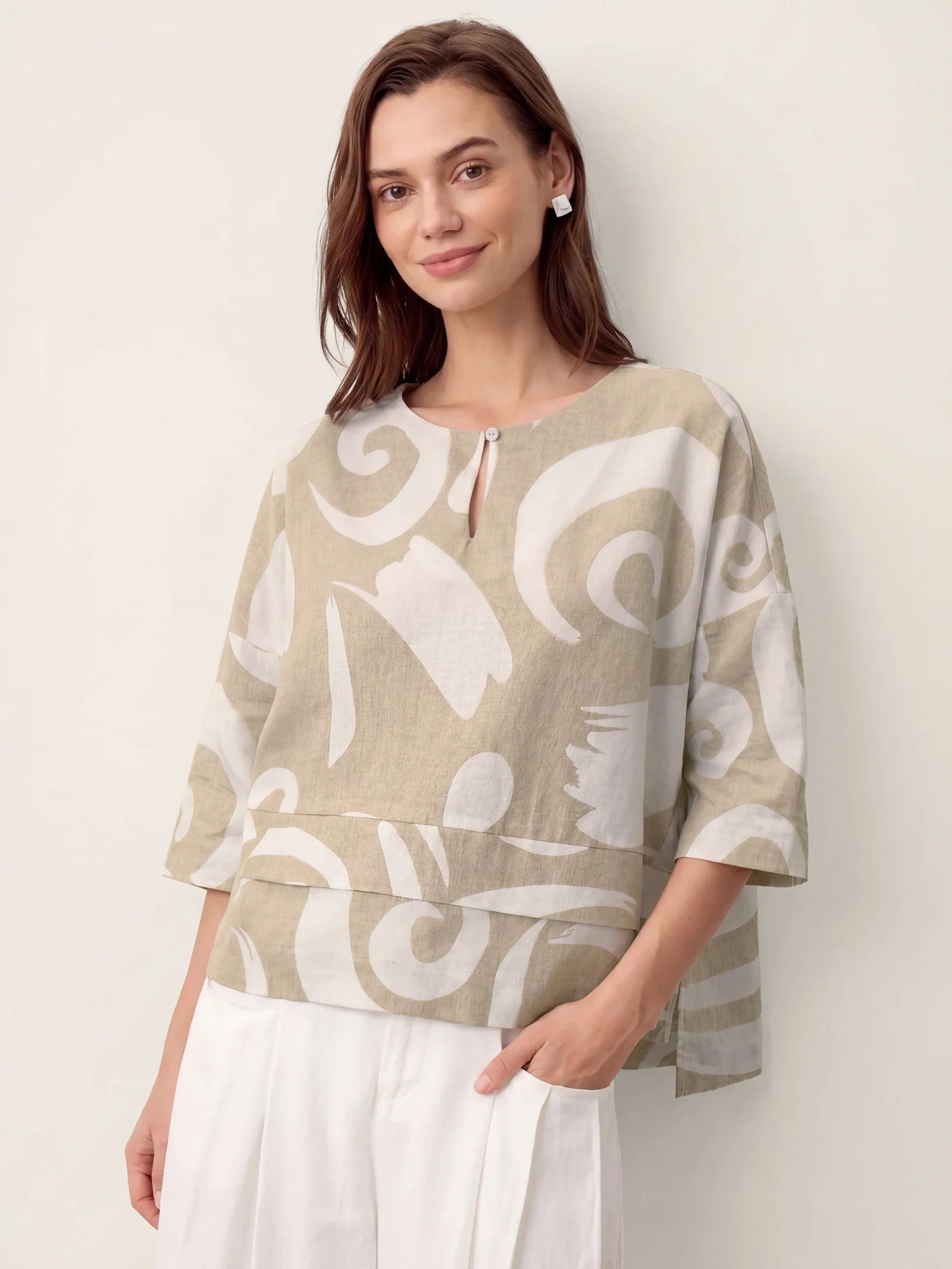 Linen Layered Asymmetric Top NOREEN - Image 10