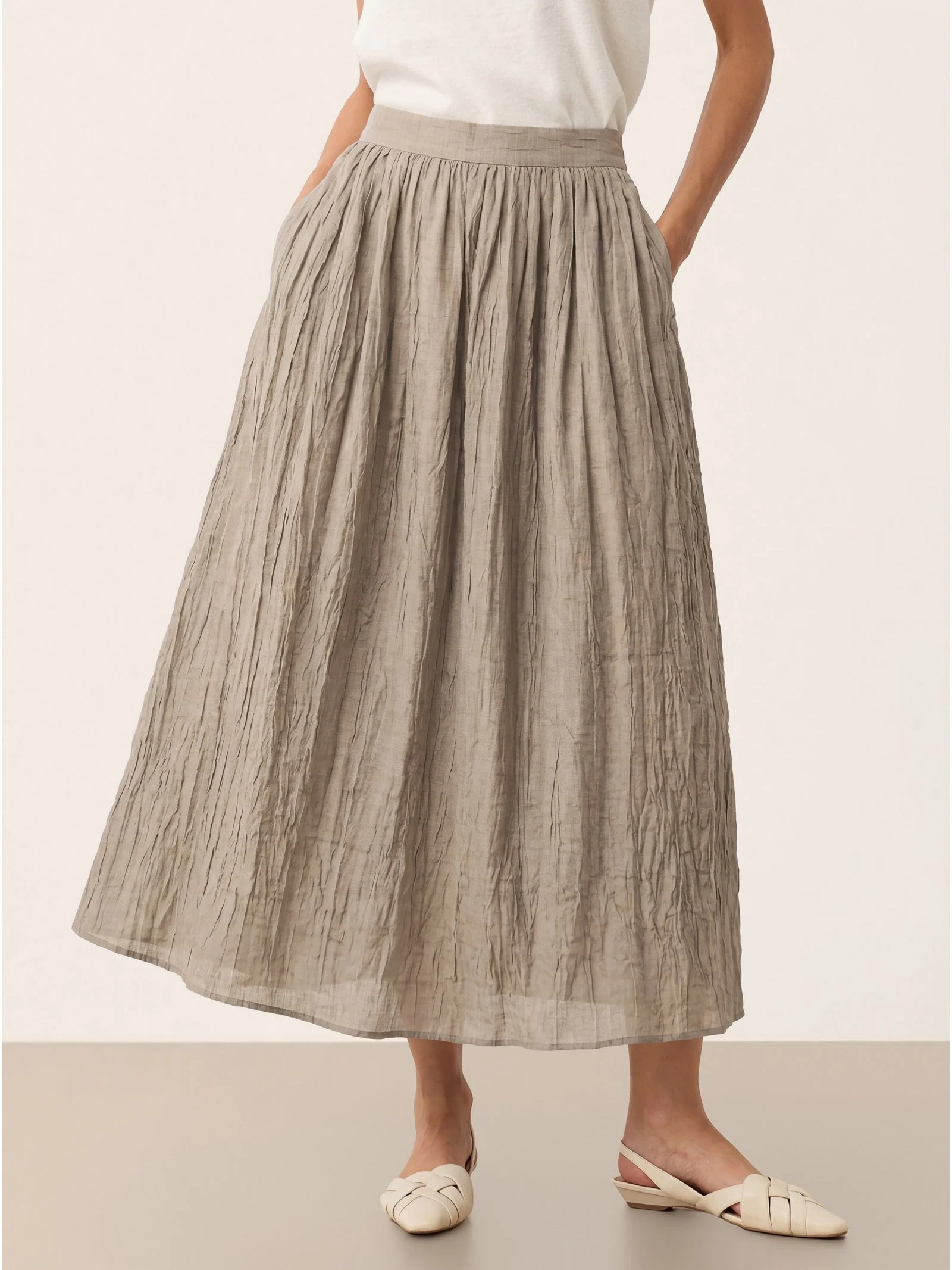 Lyocell Textured Pleated Waist Skirt ROSAMUND - Image 18