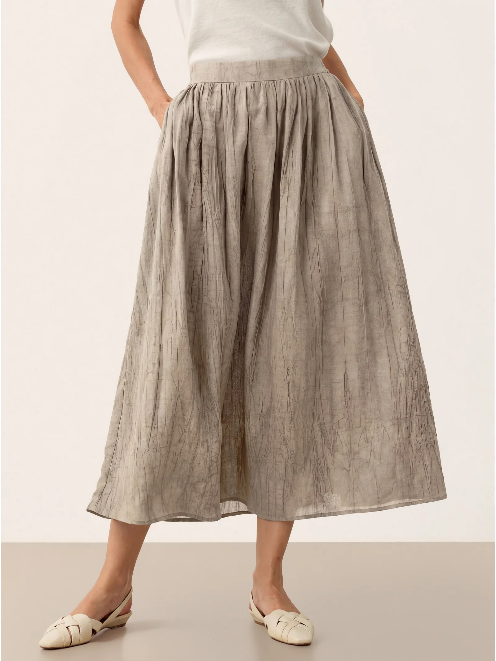 Lyocell Textured Pleated Waist Skirt ROSAMUND - Image 22