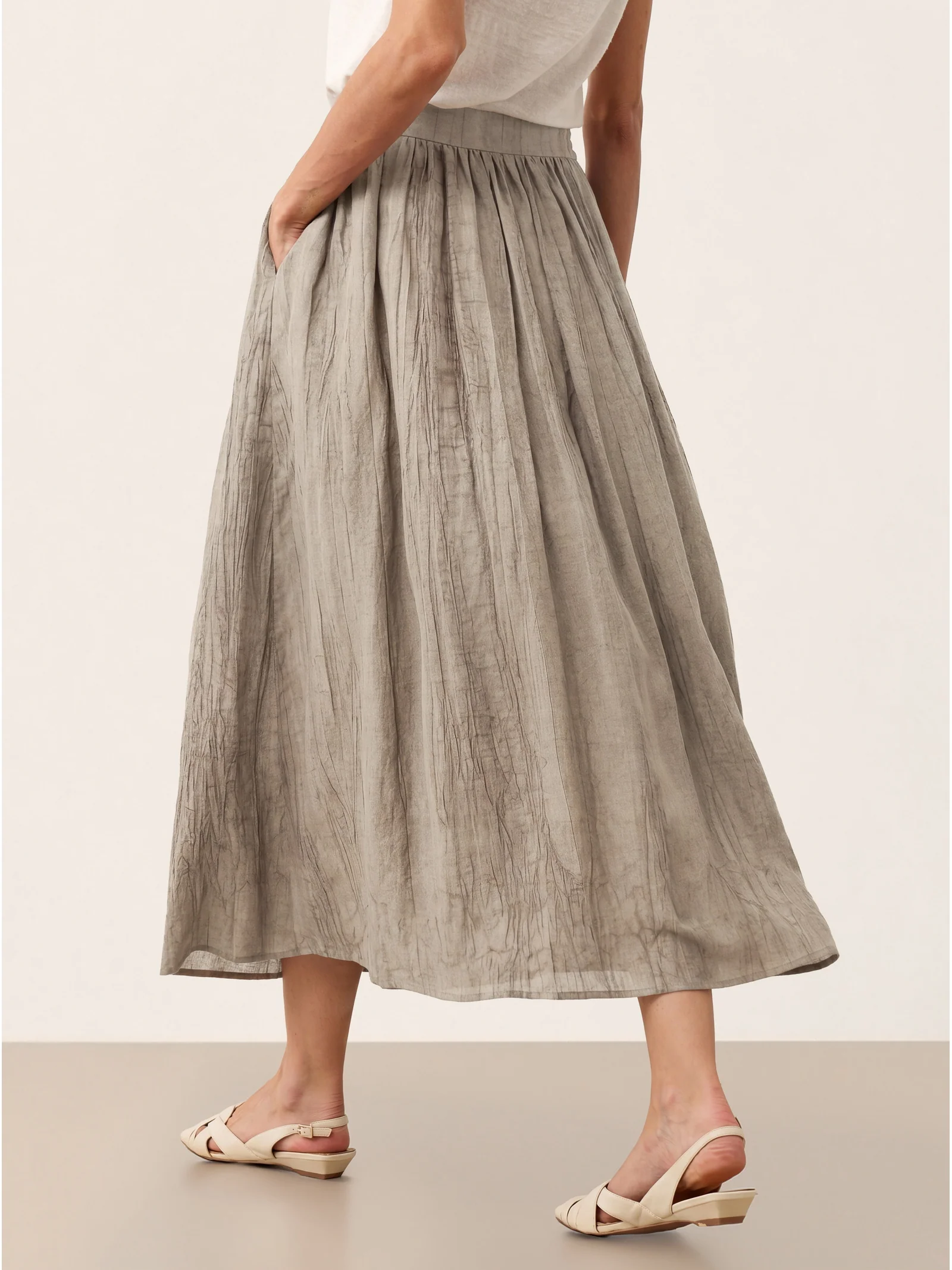 Lyocell Textured Pleated Waist Skirt ROSAMUND - Image 23