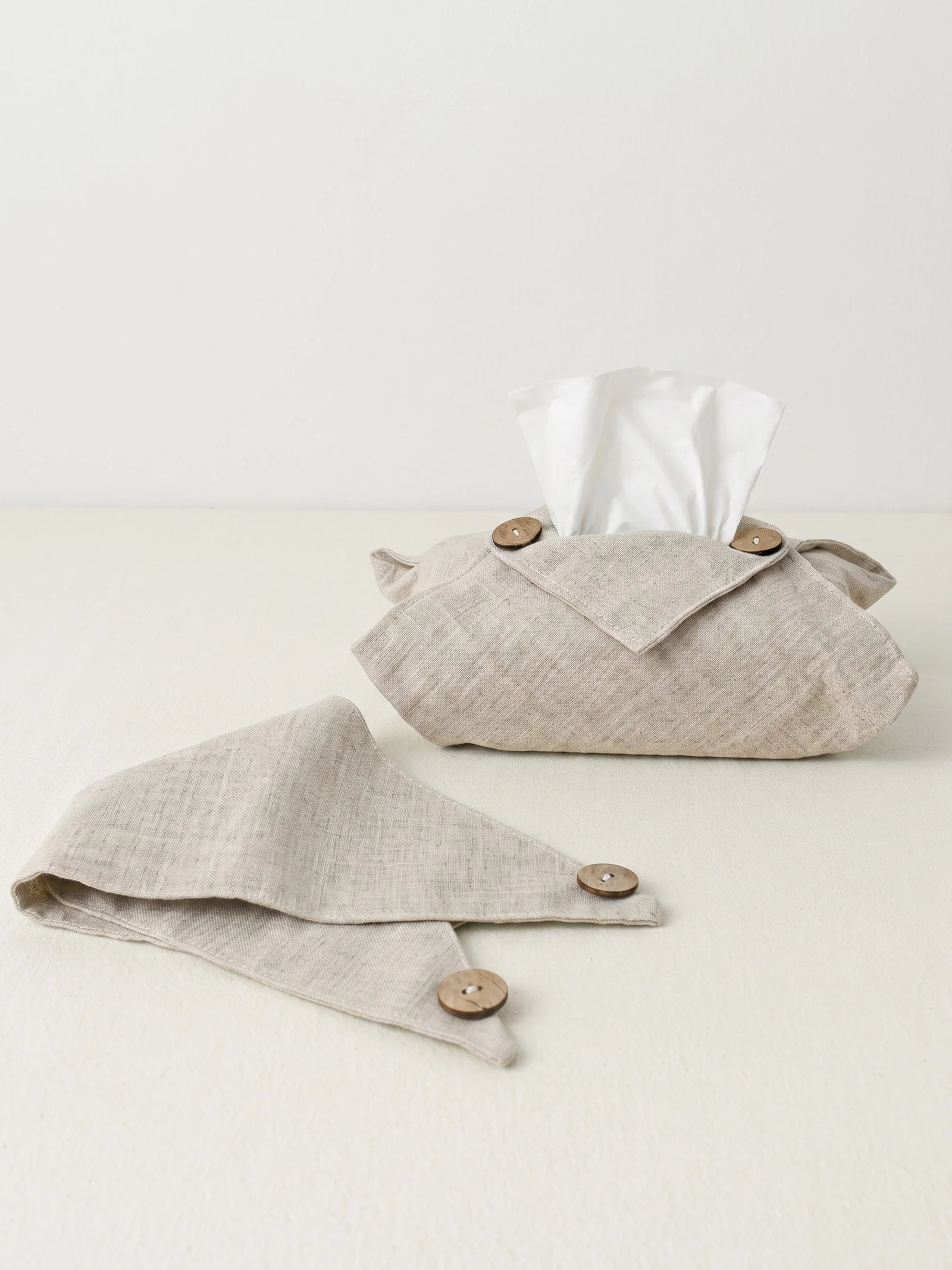Linen Tissue Box Storage Cover - Image 5