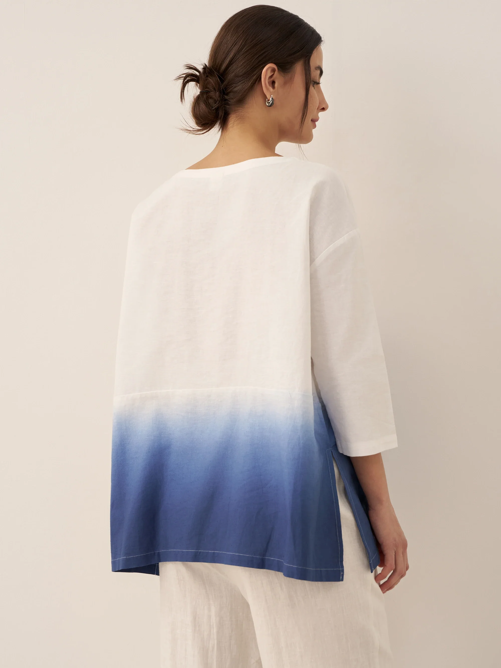 Linen White Boat Neck Oversized Top AVA - Image 21