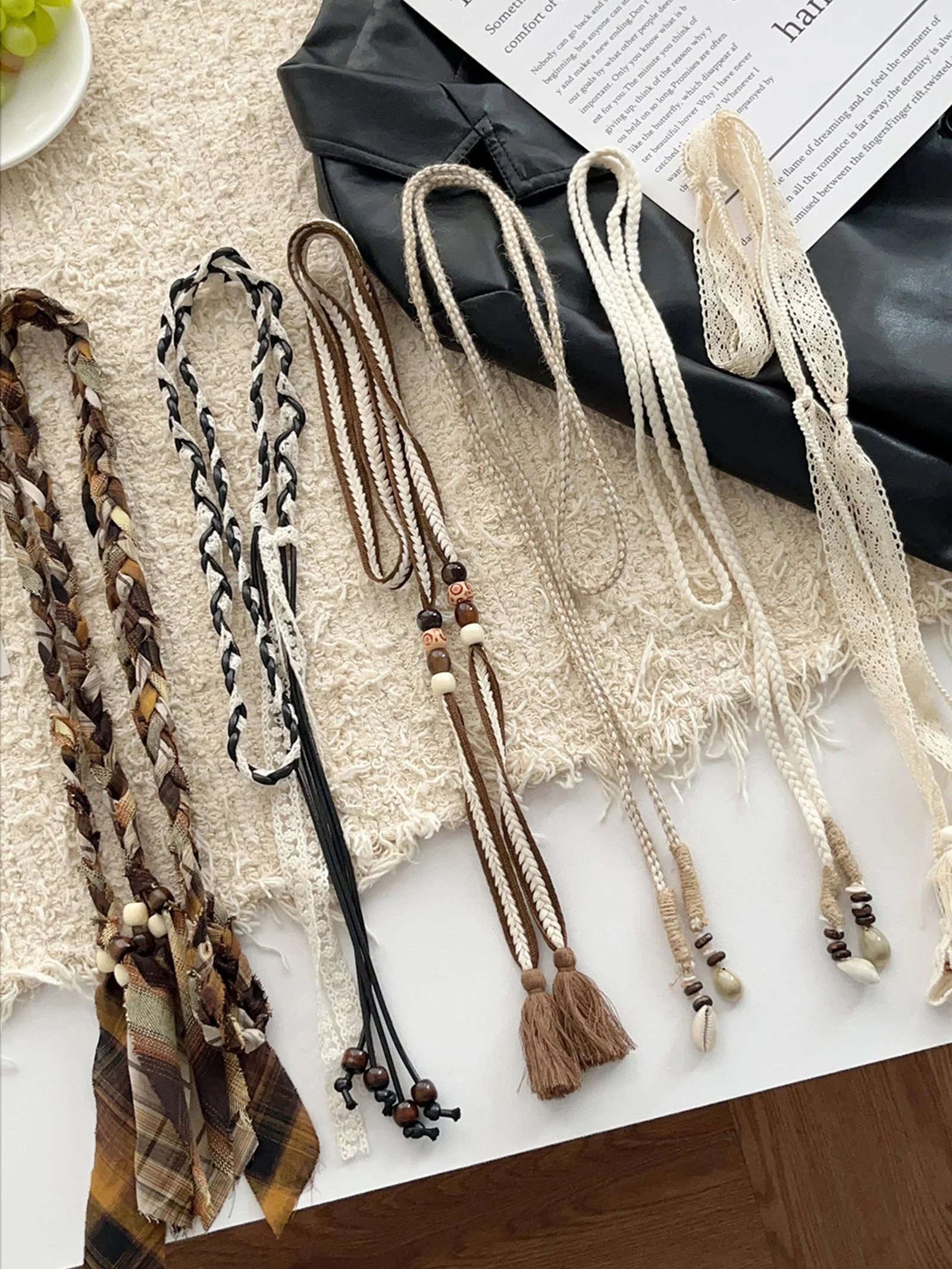 Linen Woven Belt With Fringes - Image 4