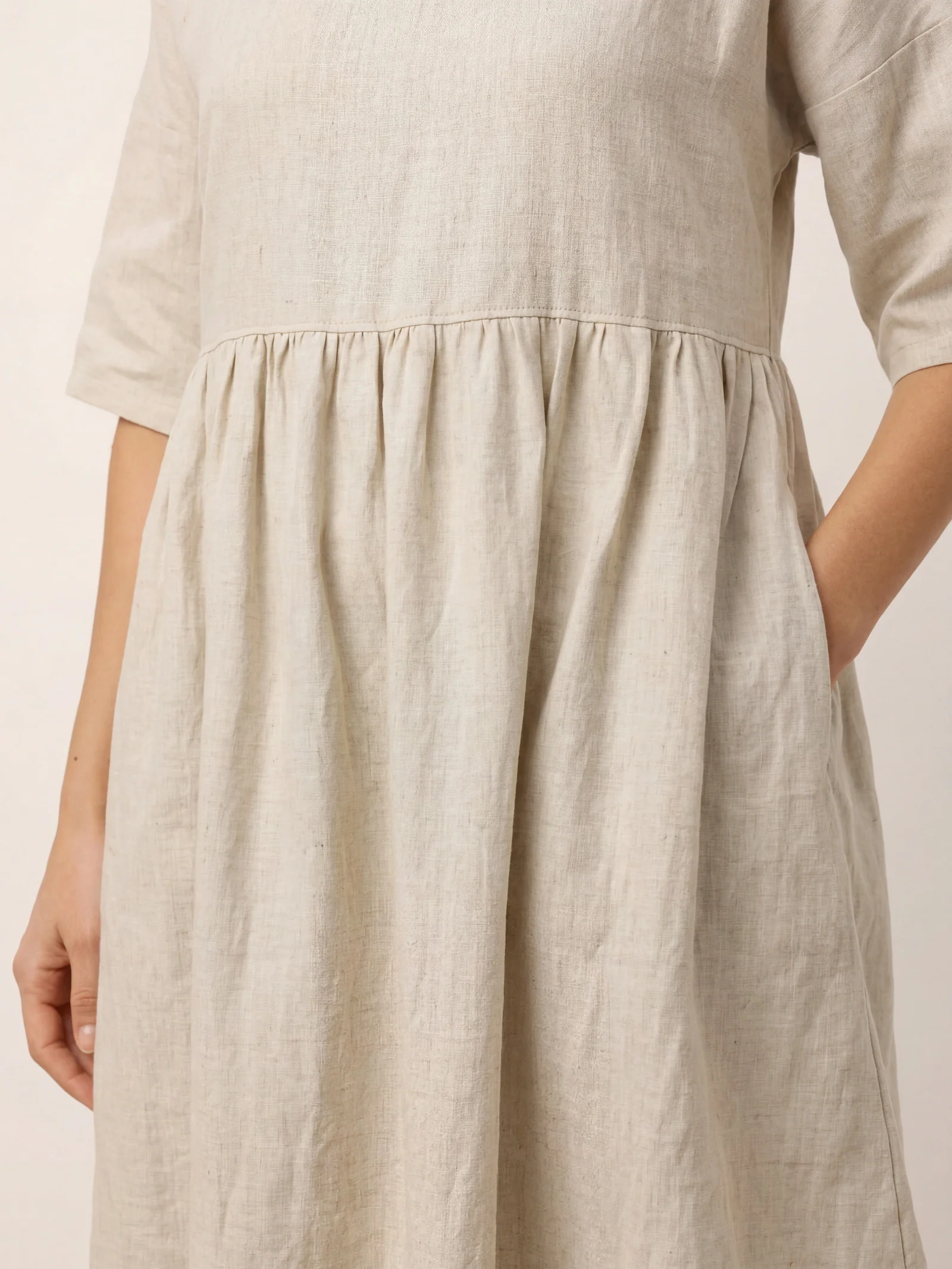 100% Linen A-Line Midi Dress VALENCIA - Image 15