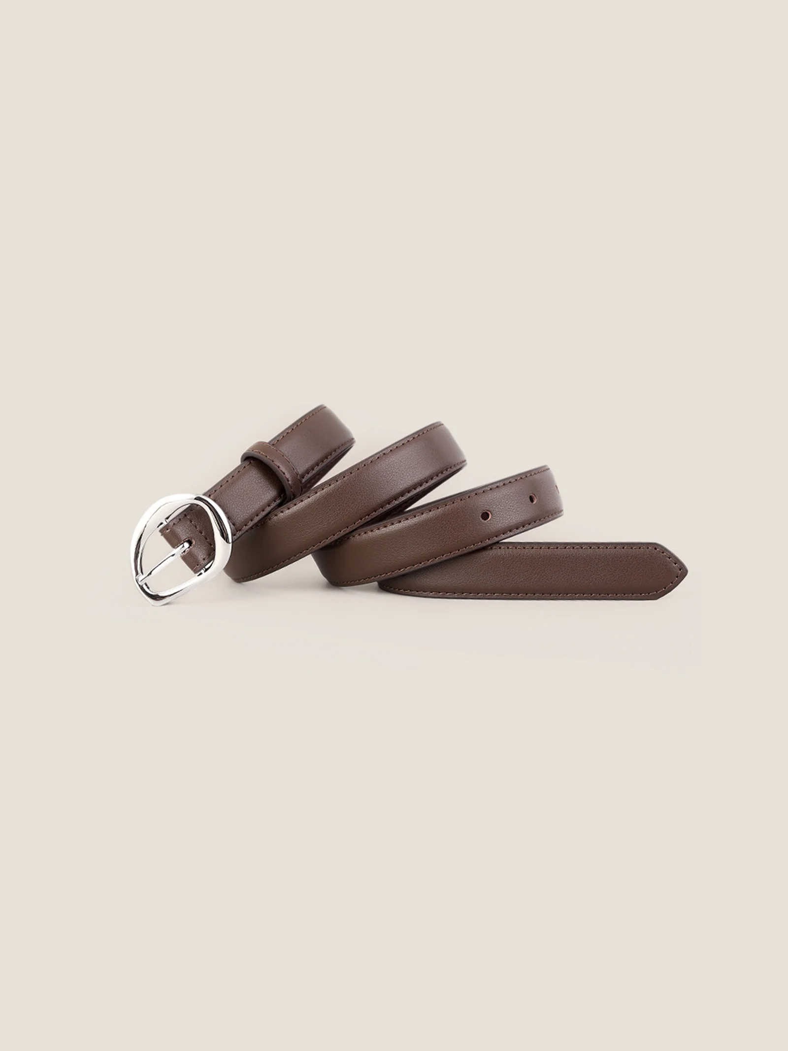 Premium Cowhide Belt With Retro Oval Alloy Buckle - Image 6