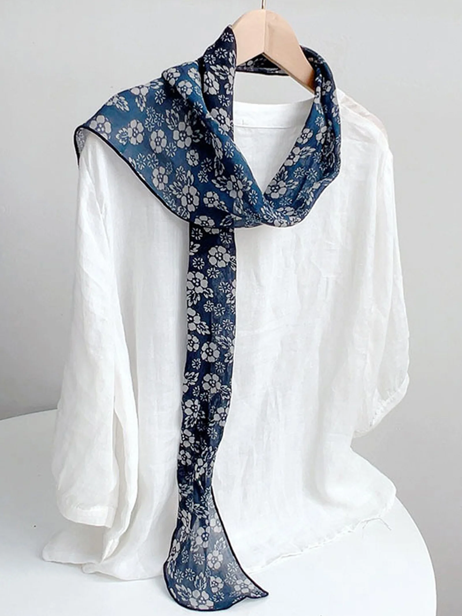 Ramie Vintage Print Handkerchief - Image 2