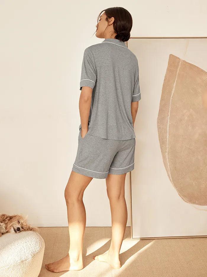 Short Sleeve Bamboo Pajama Set ODESSA - Image 12