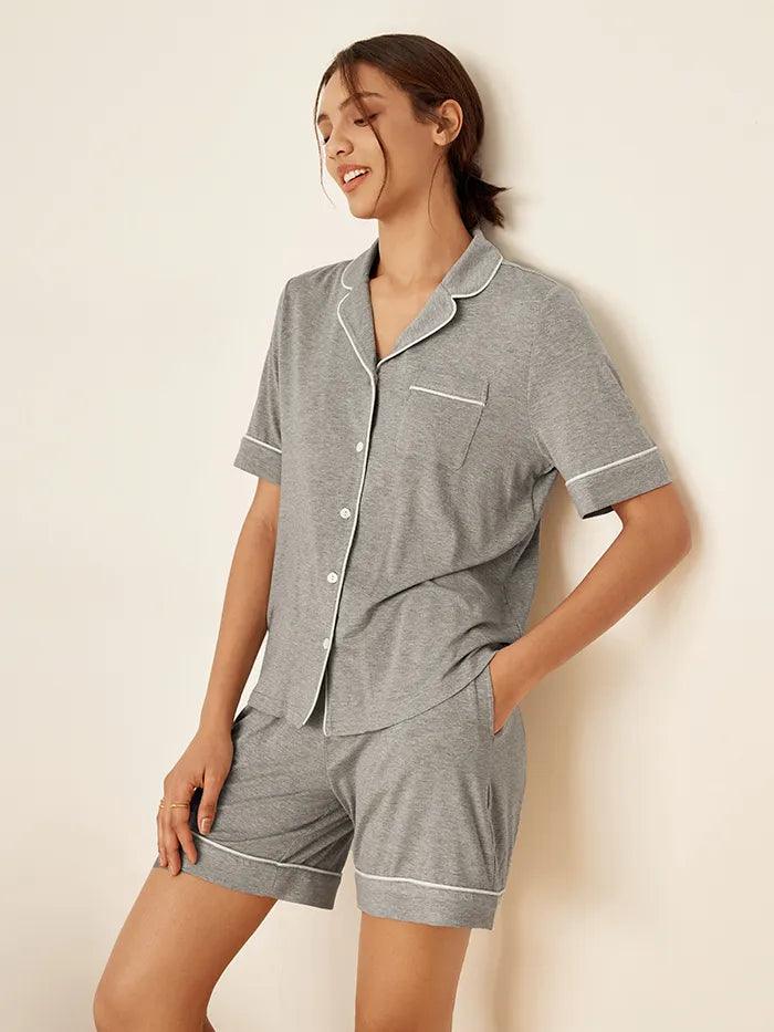 Short Sleeve Bamboo Pajama Set ODESSA - Image 7